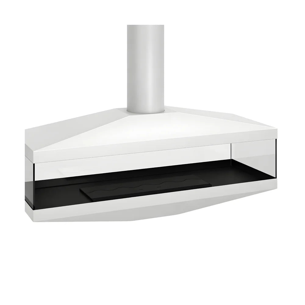 Image of Aura Tube White See-Through Ceiling Fireplace 120 cm