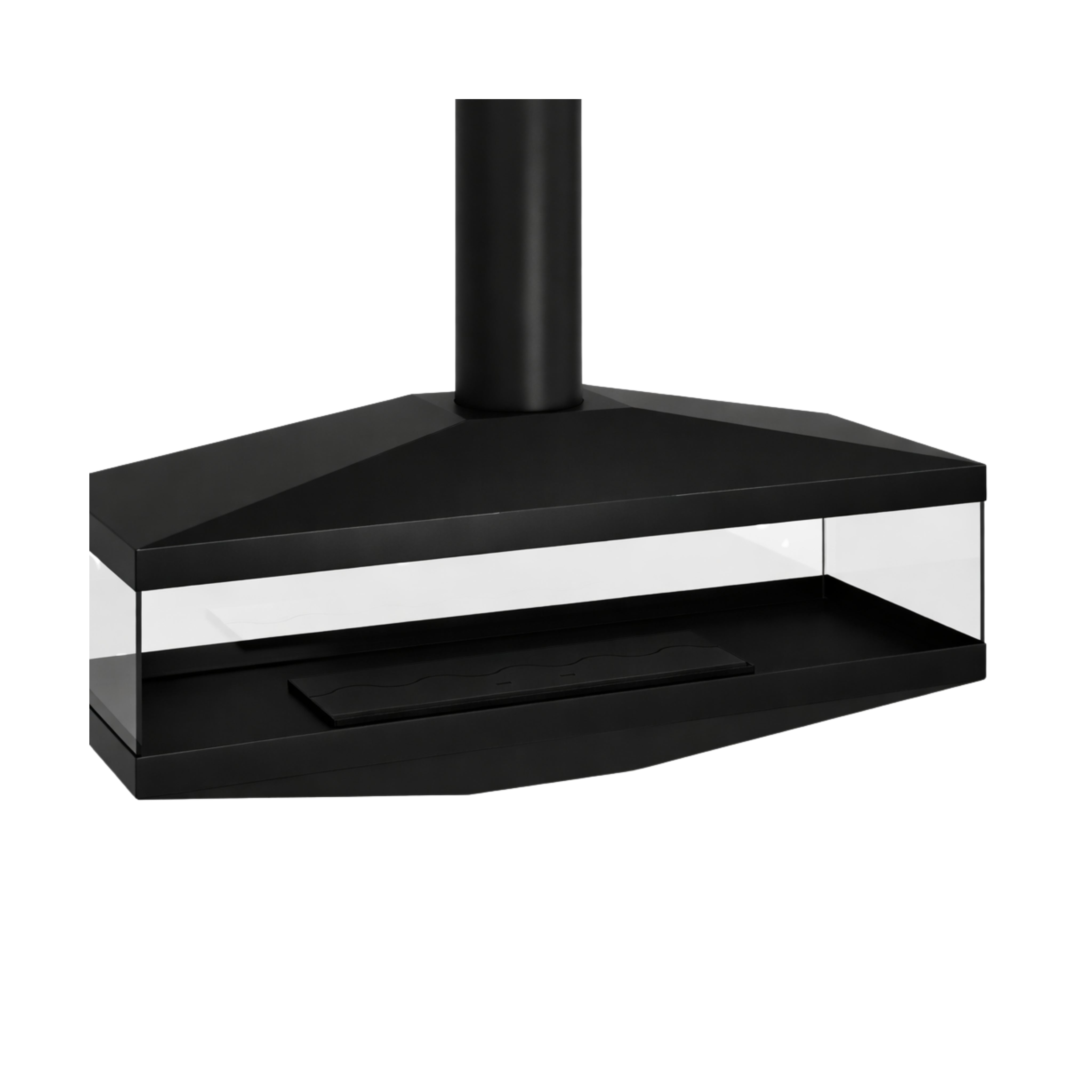 Image of Aura Tube Black See-through Ceiling Fireplace 120 cm