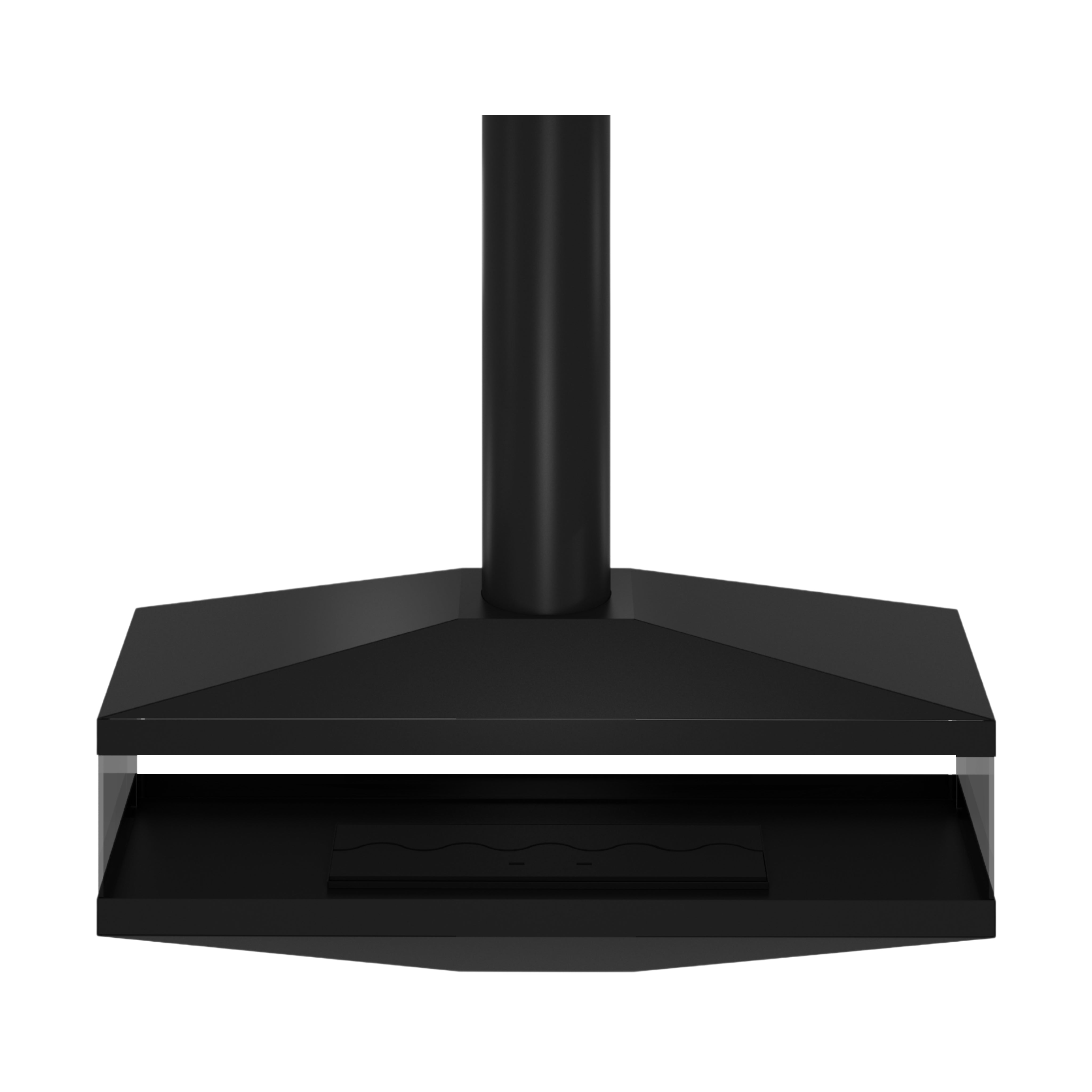 Image of Aura Tube Black See-through Ceiling Fireplace 120 cm