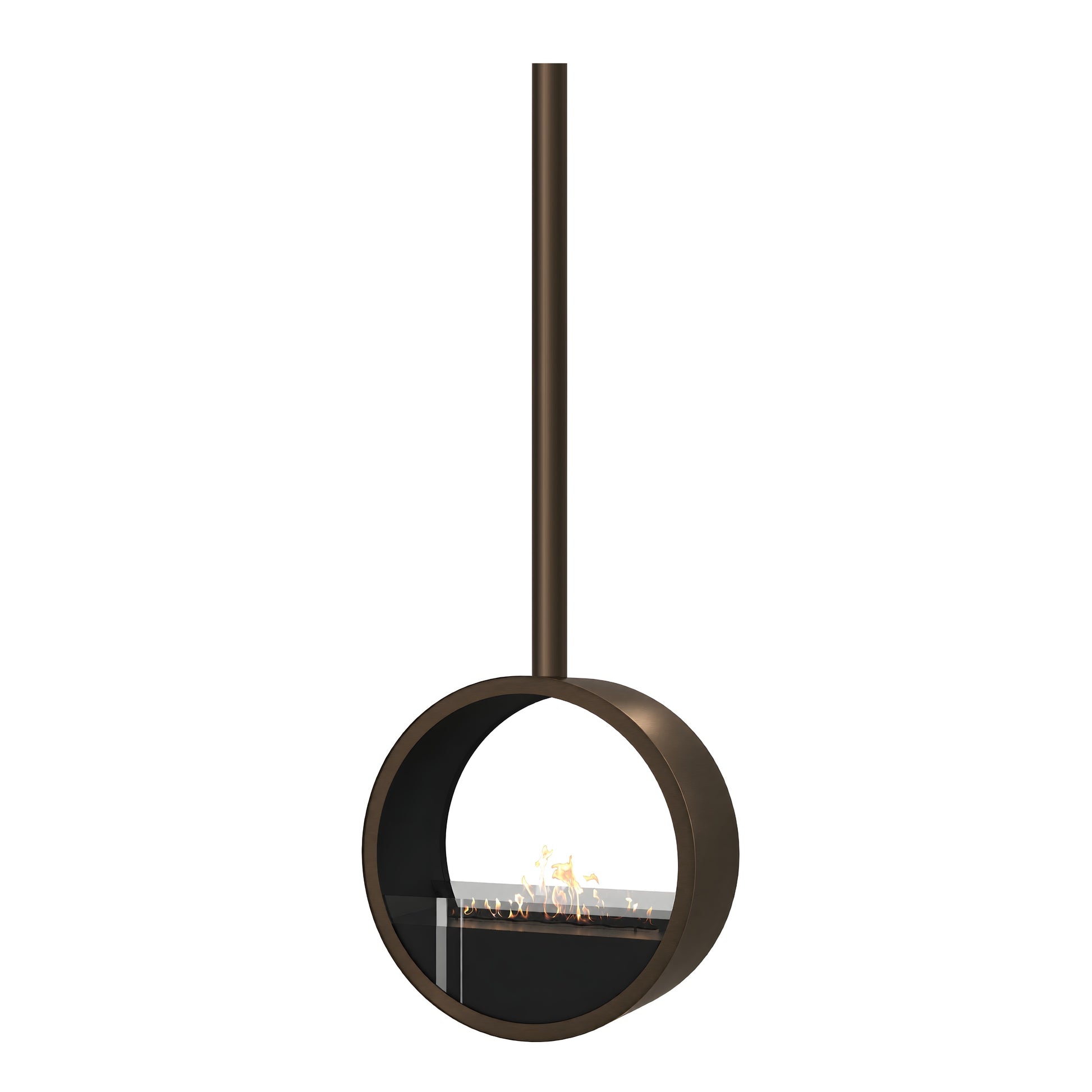 Aurel Roundfire Ceiling Fireplace Dark Bronze Ø80 - Ø120 cm