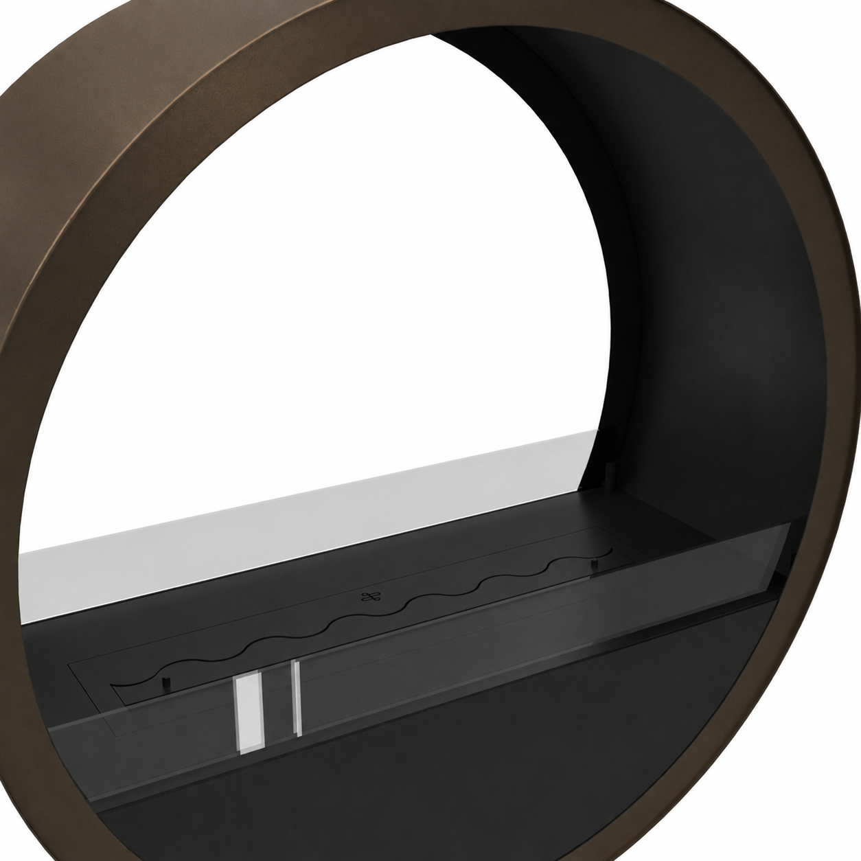 Image of Aurel Roundfire Ceiling Fireplace Dark Bronze Ø80 - Ø120 cm