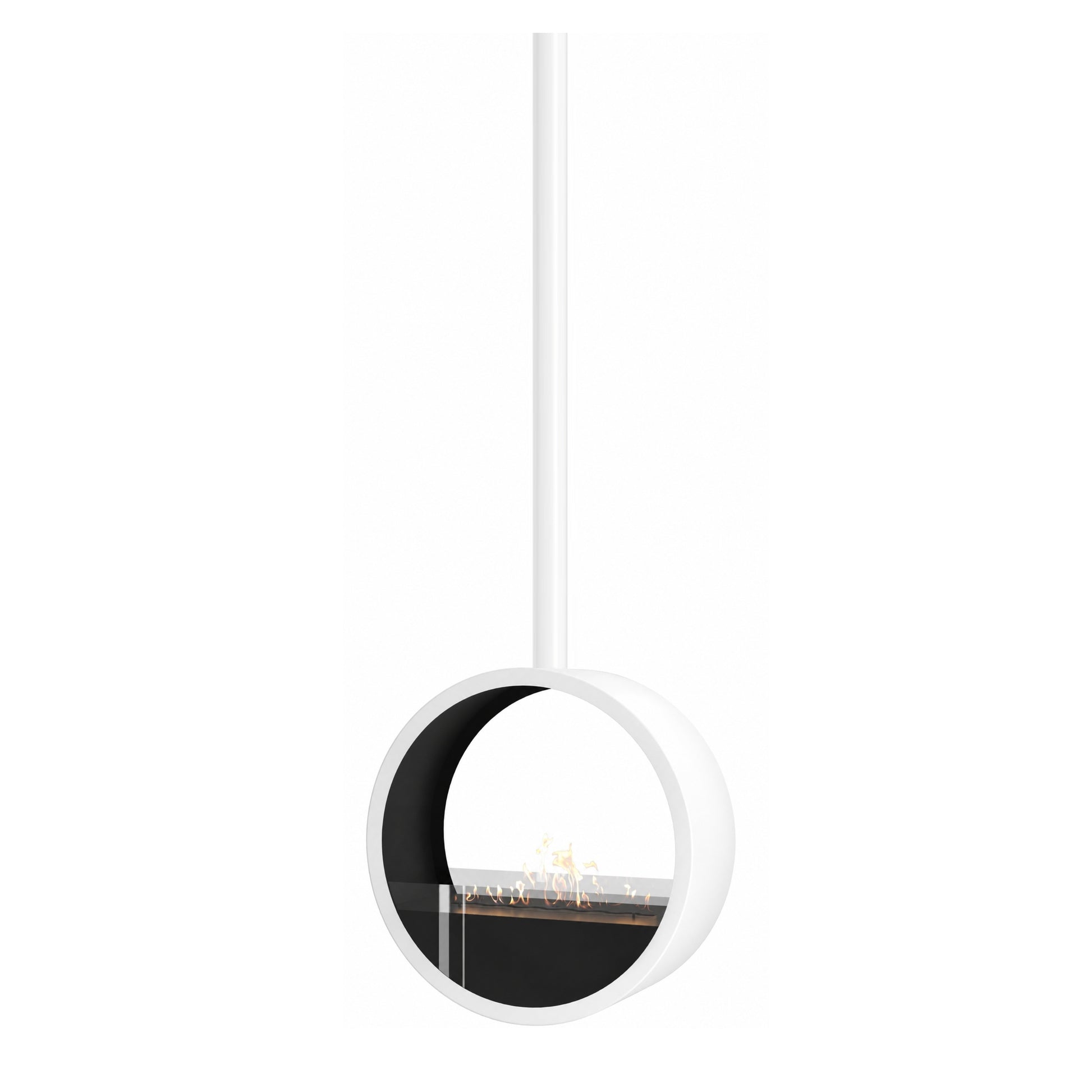 Aurel Roundfire Ceiling Fireplace White Ø80 - Ø120 cm