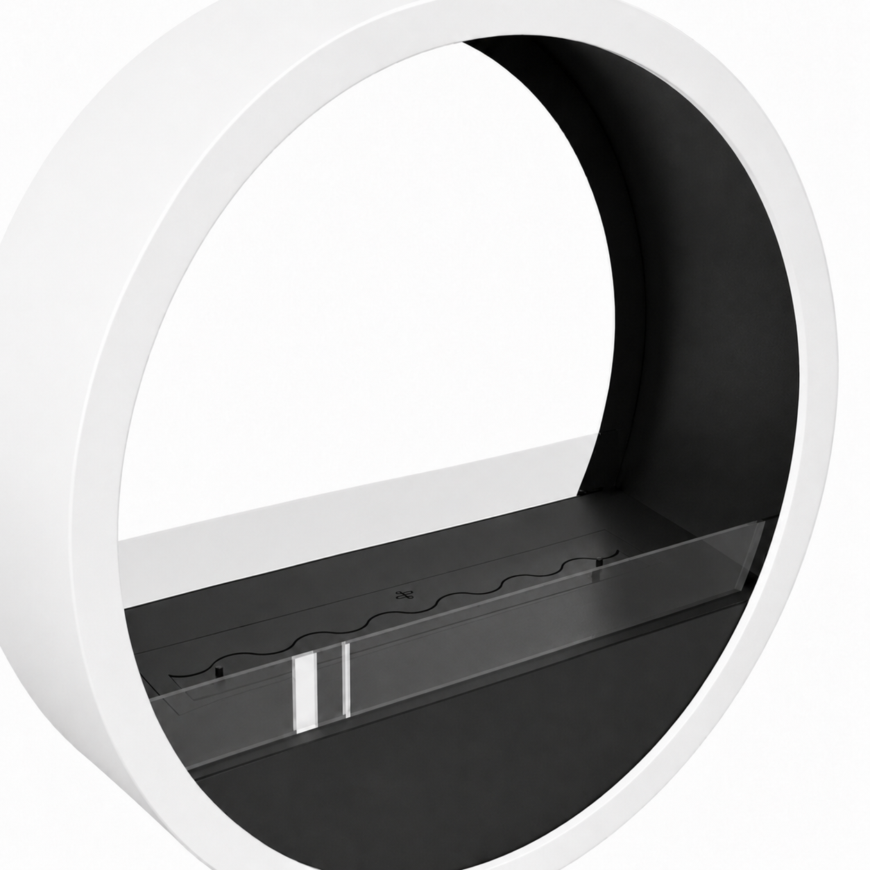 Aurel Roundfire Ceiling Fireplace White Ø80 - Ø120 cm