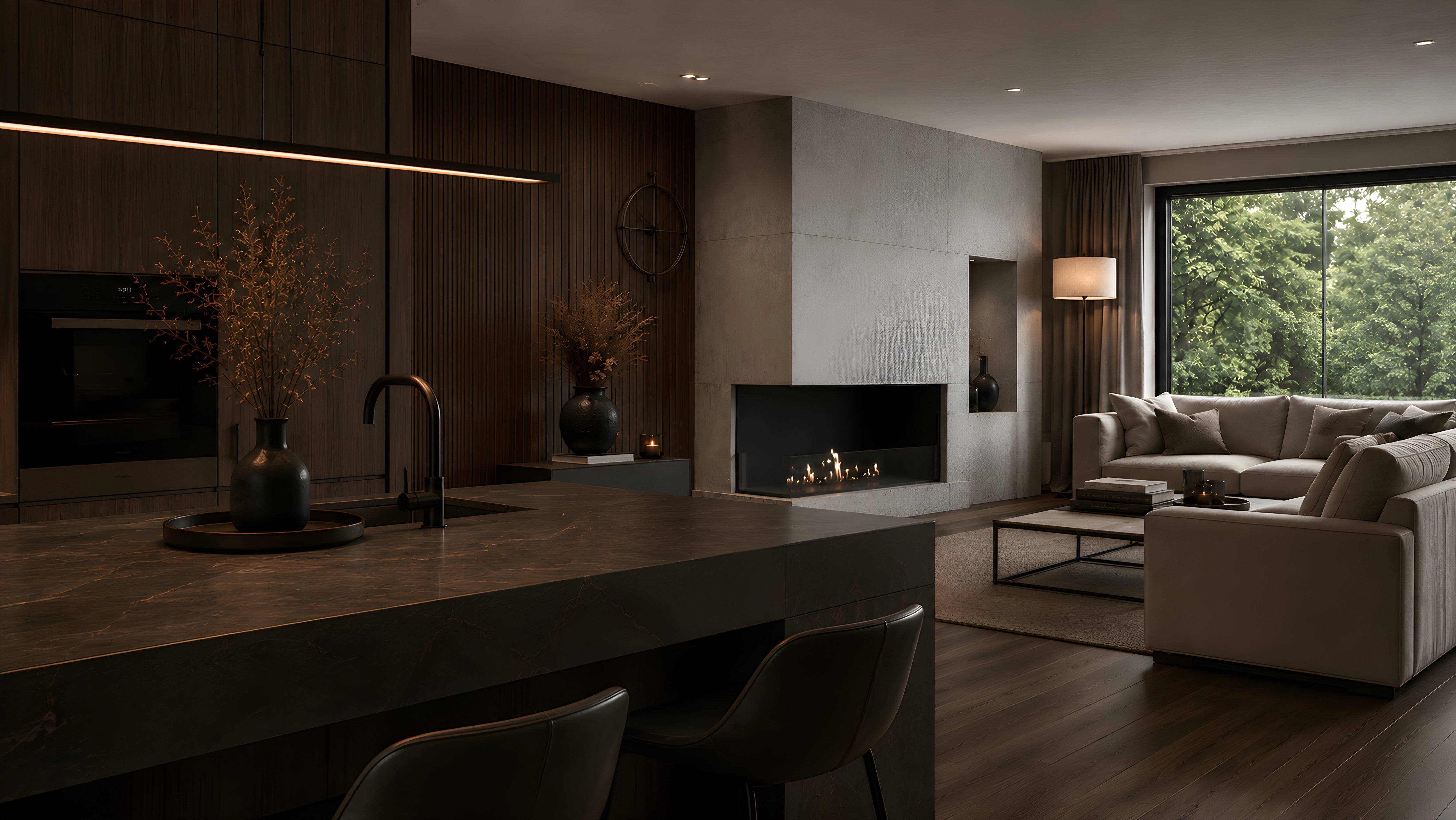 Image of Base Left Built-in Corner Fireplace 100 cm
