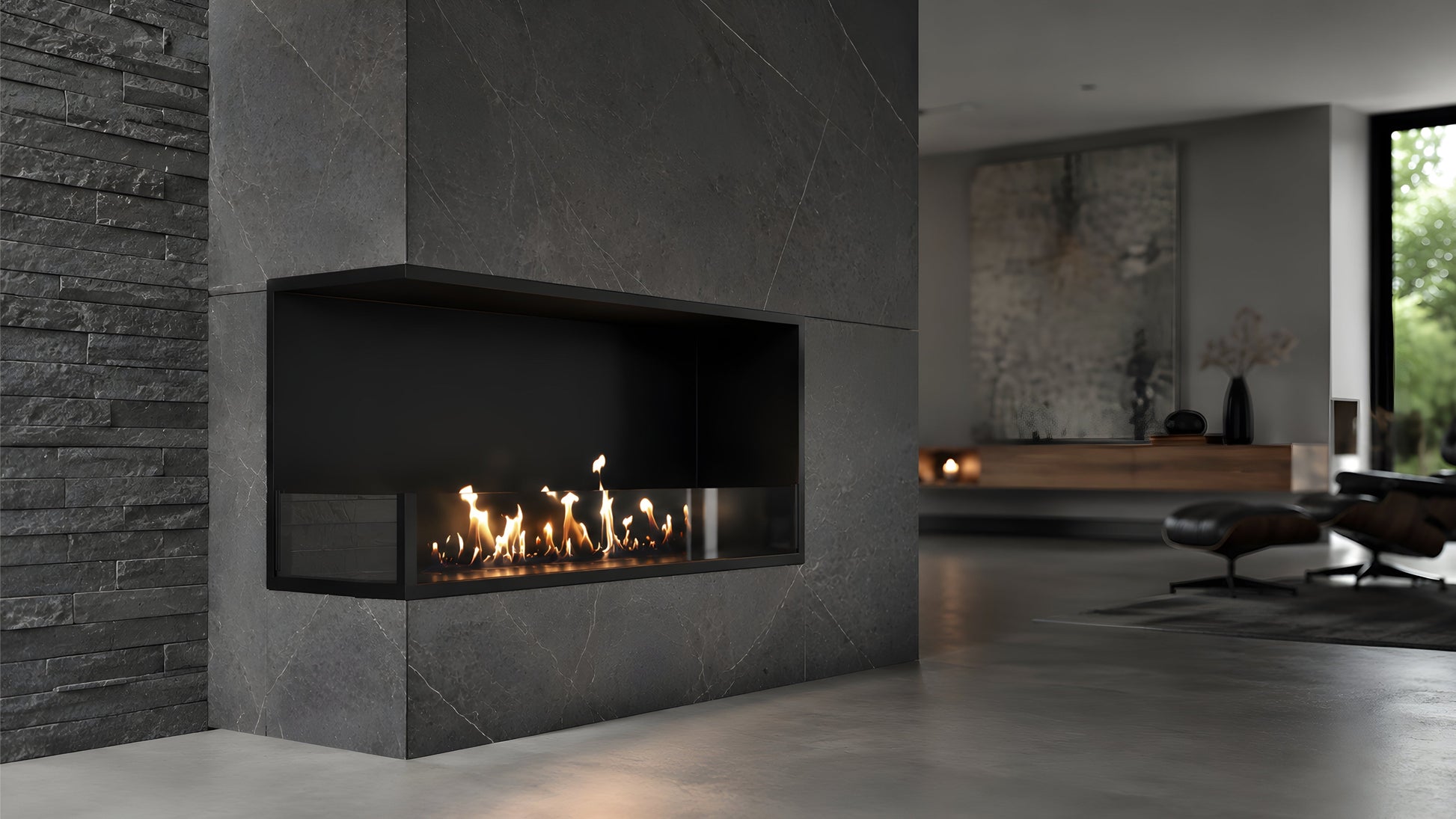 Base Left Built-in Corner Fireplace 110 cm