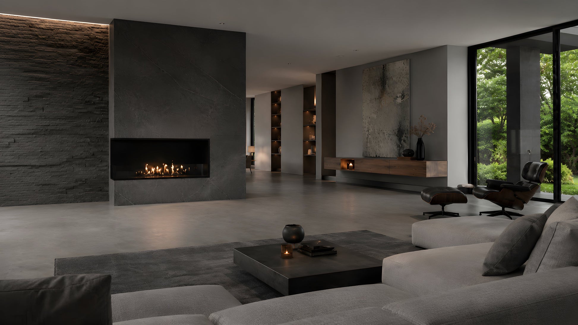 Base Left Built-in Corner Fireplace 110 cm