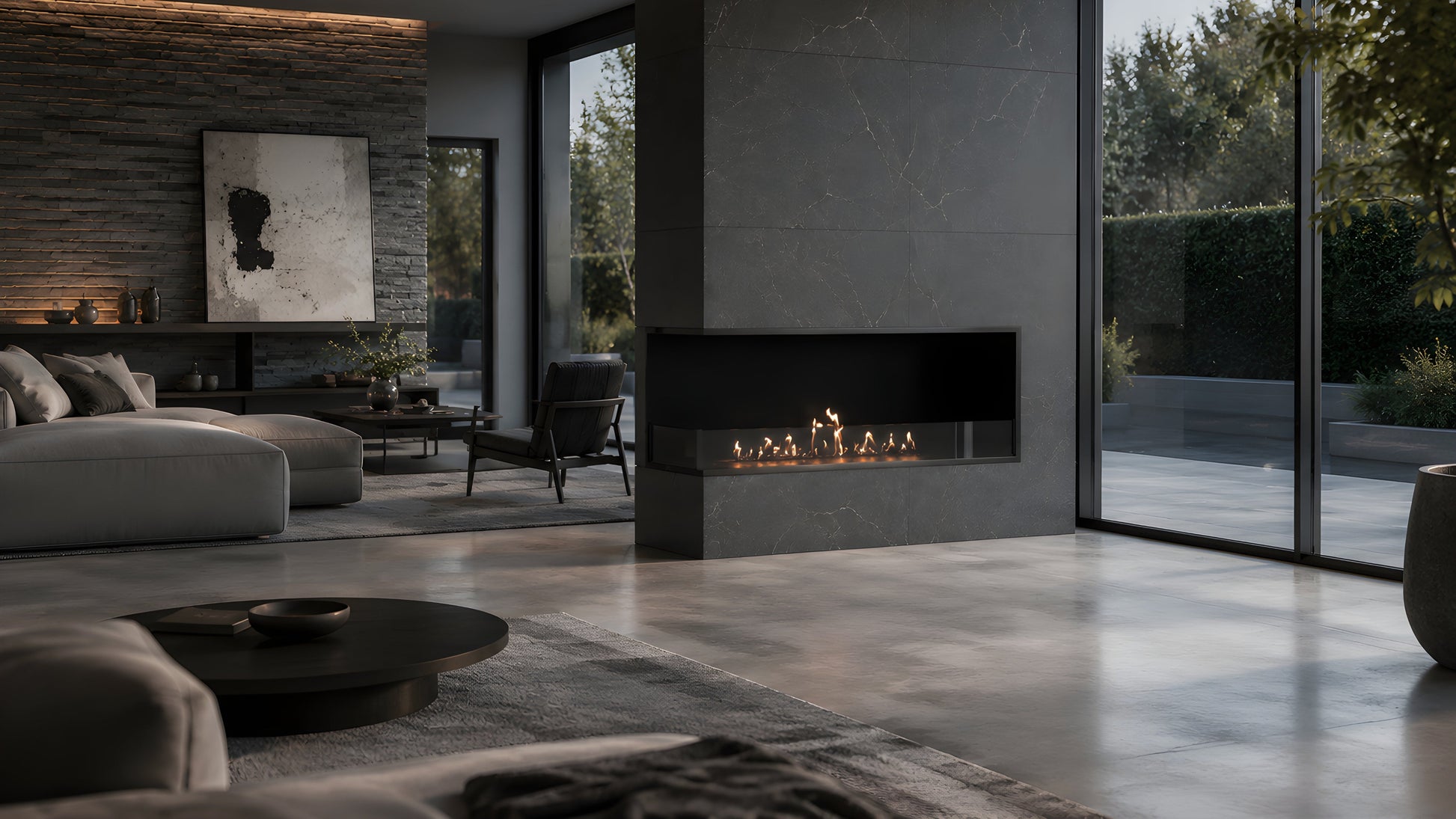 Base Left Built-in Corner Fireplace 120 cm