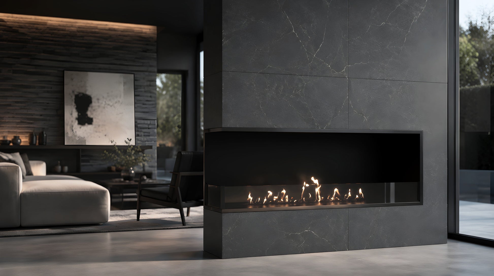 Base Left Built-in Corner Fireplace 120 cm