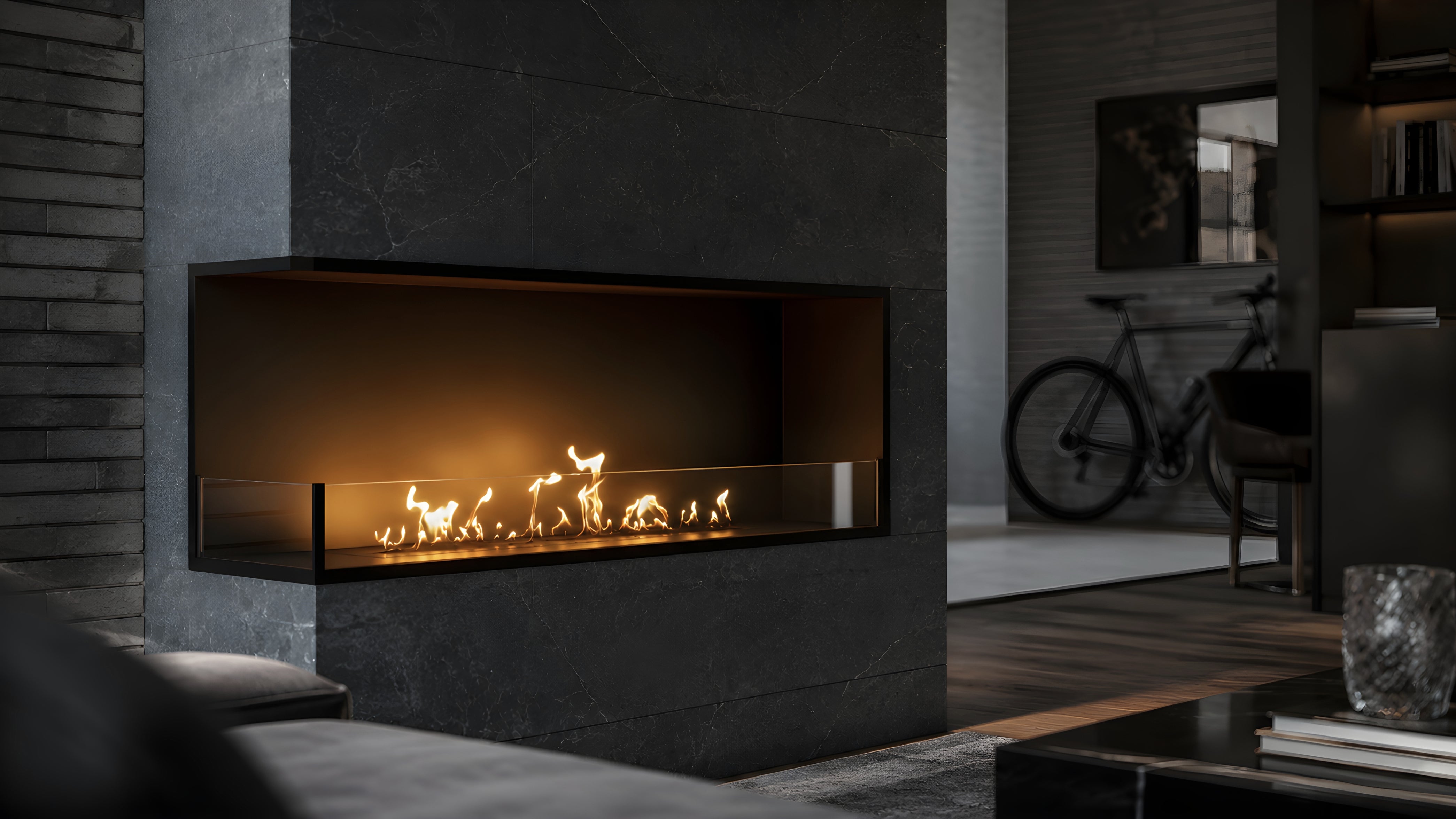 Image of Base Left Built-in Corner Fireplace 130 cm