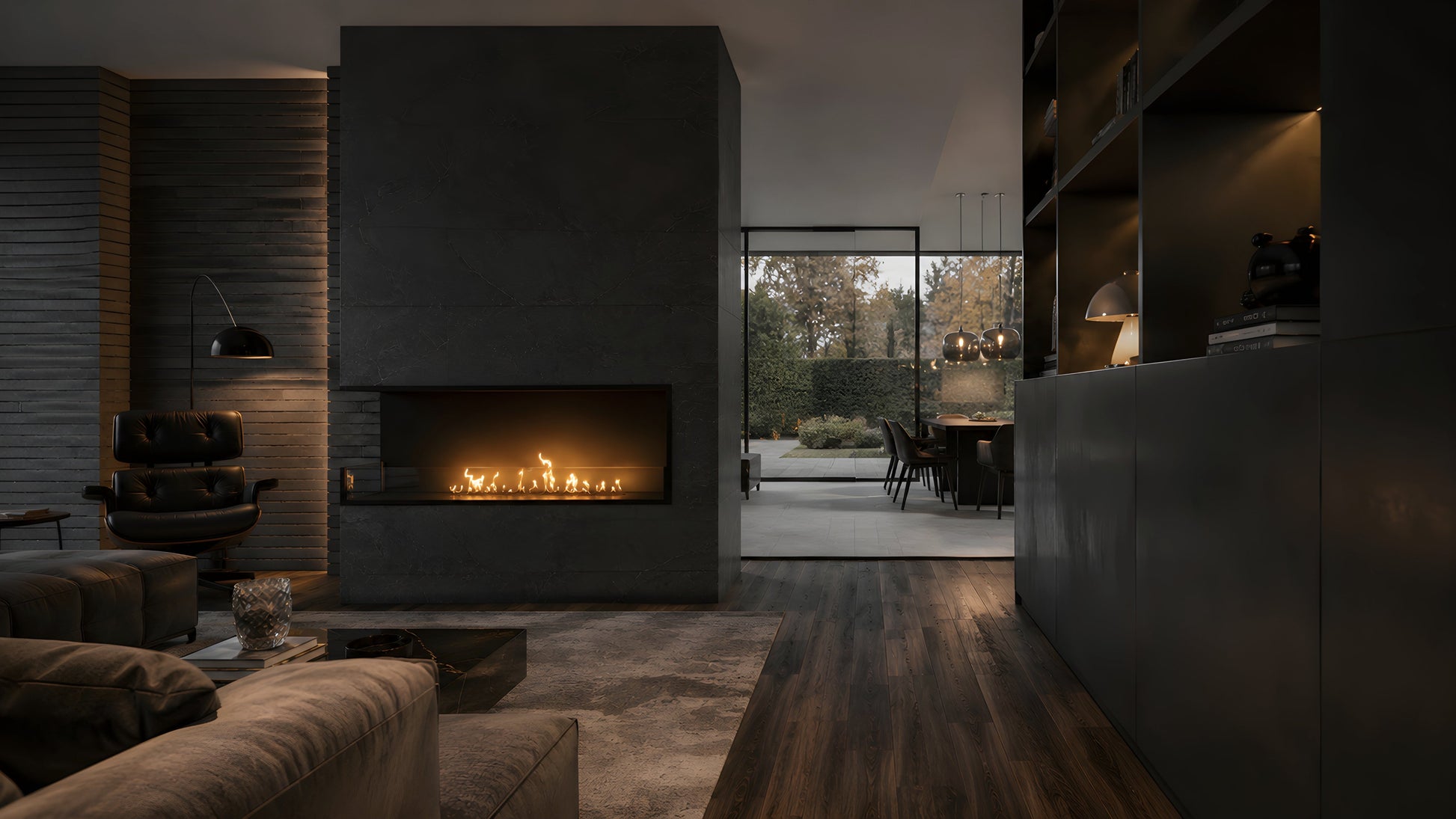 Base Left Built-in Corner Fireplace 130 cm