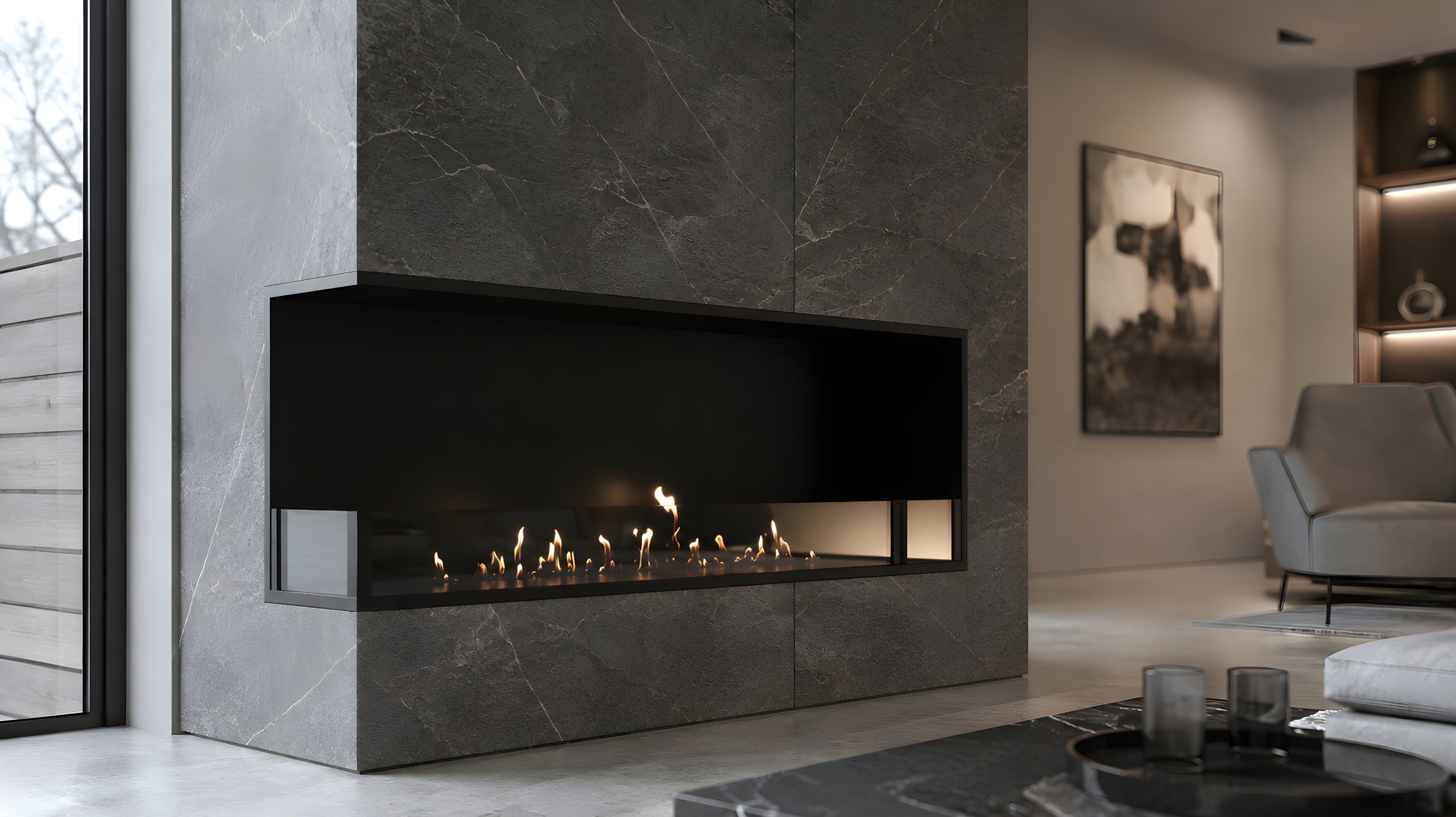 Image of Base Left Built-in Corner Fireplace 150 cm
