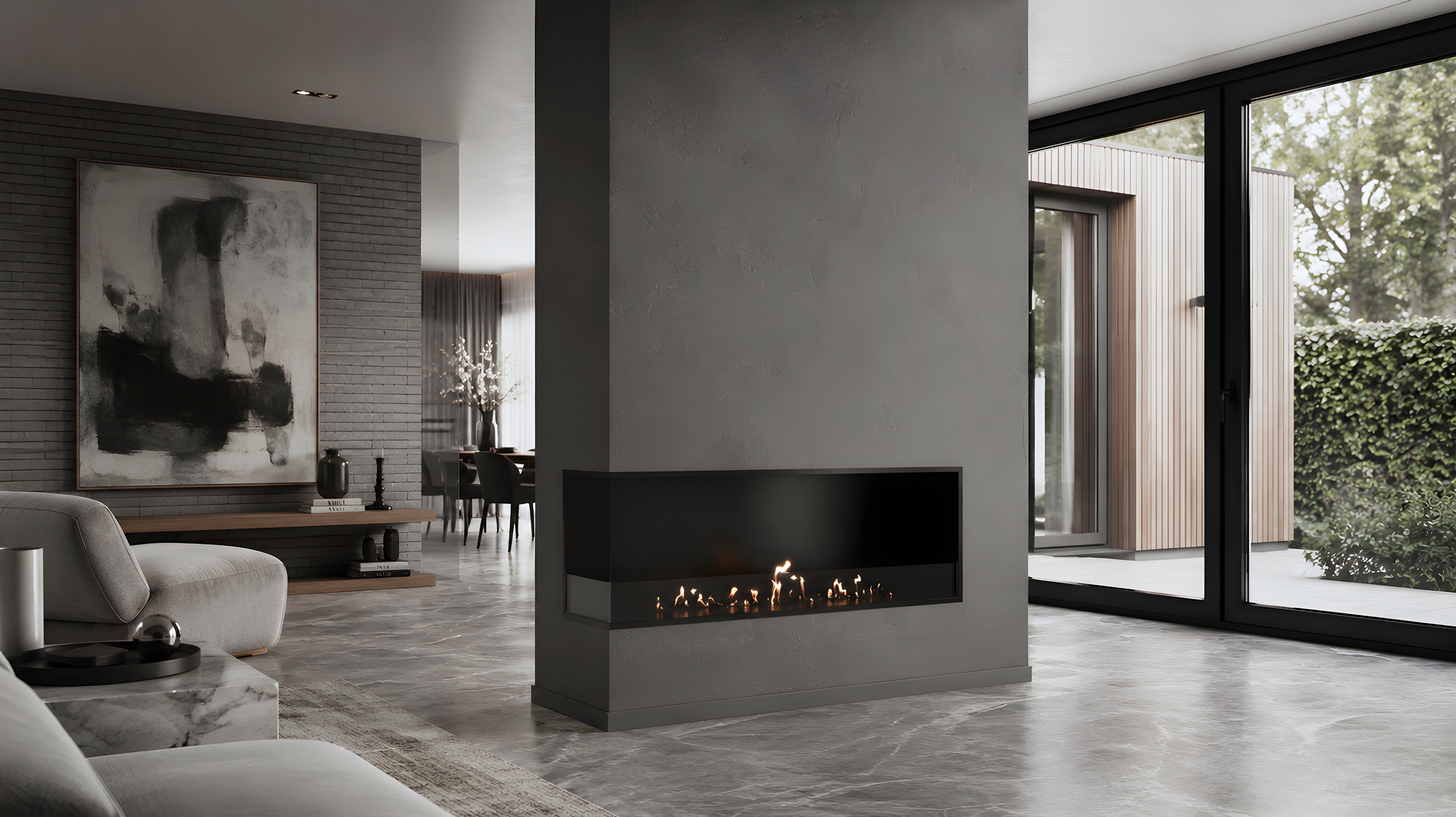 Image of Base Left Built-in Corner Fireplace 150 cm