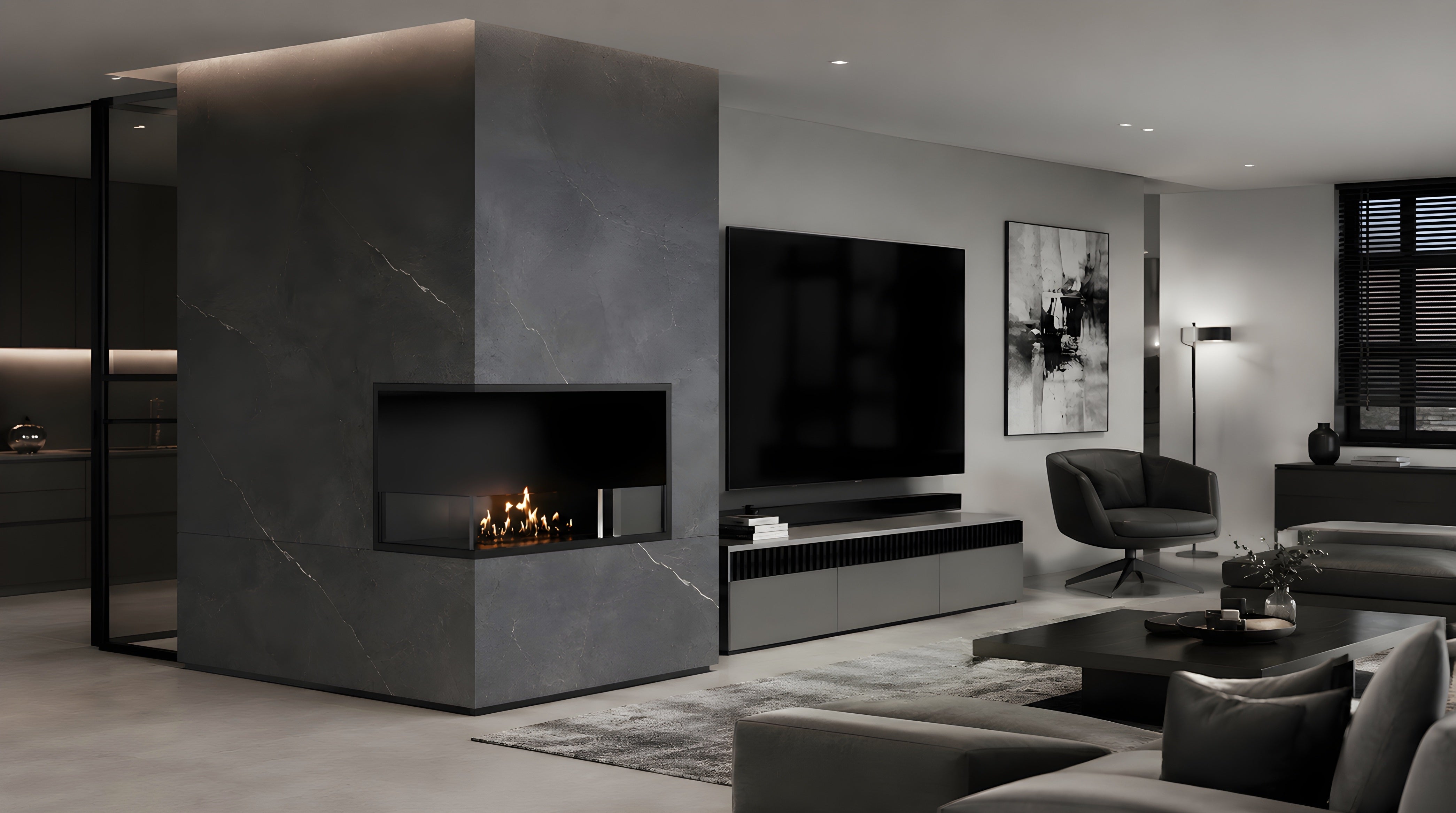 Image of Base Left Built-in Corner Fireplace 70 cm