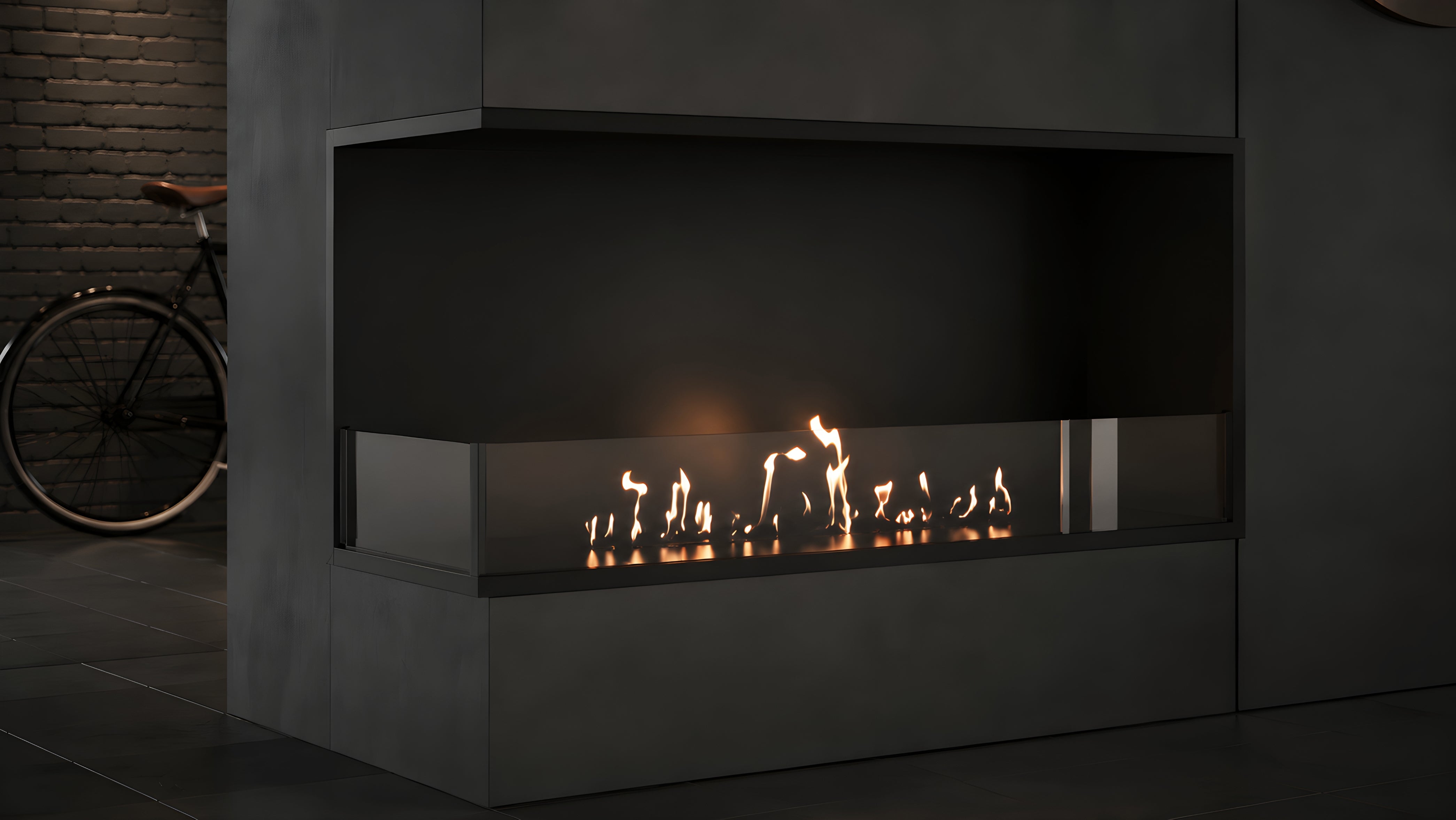 Image of Base Left Built-in Corner Fireplace 90 cm