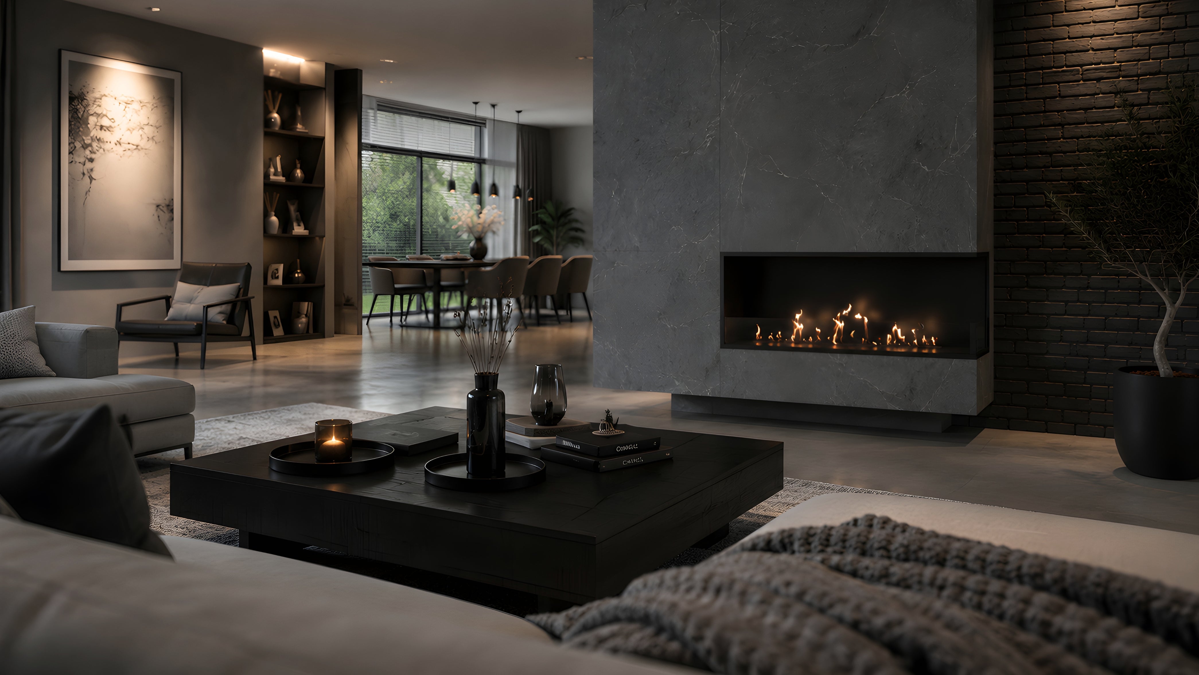 Image of Base Right Built-in Corner Fireplace 100 cm