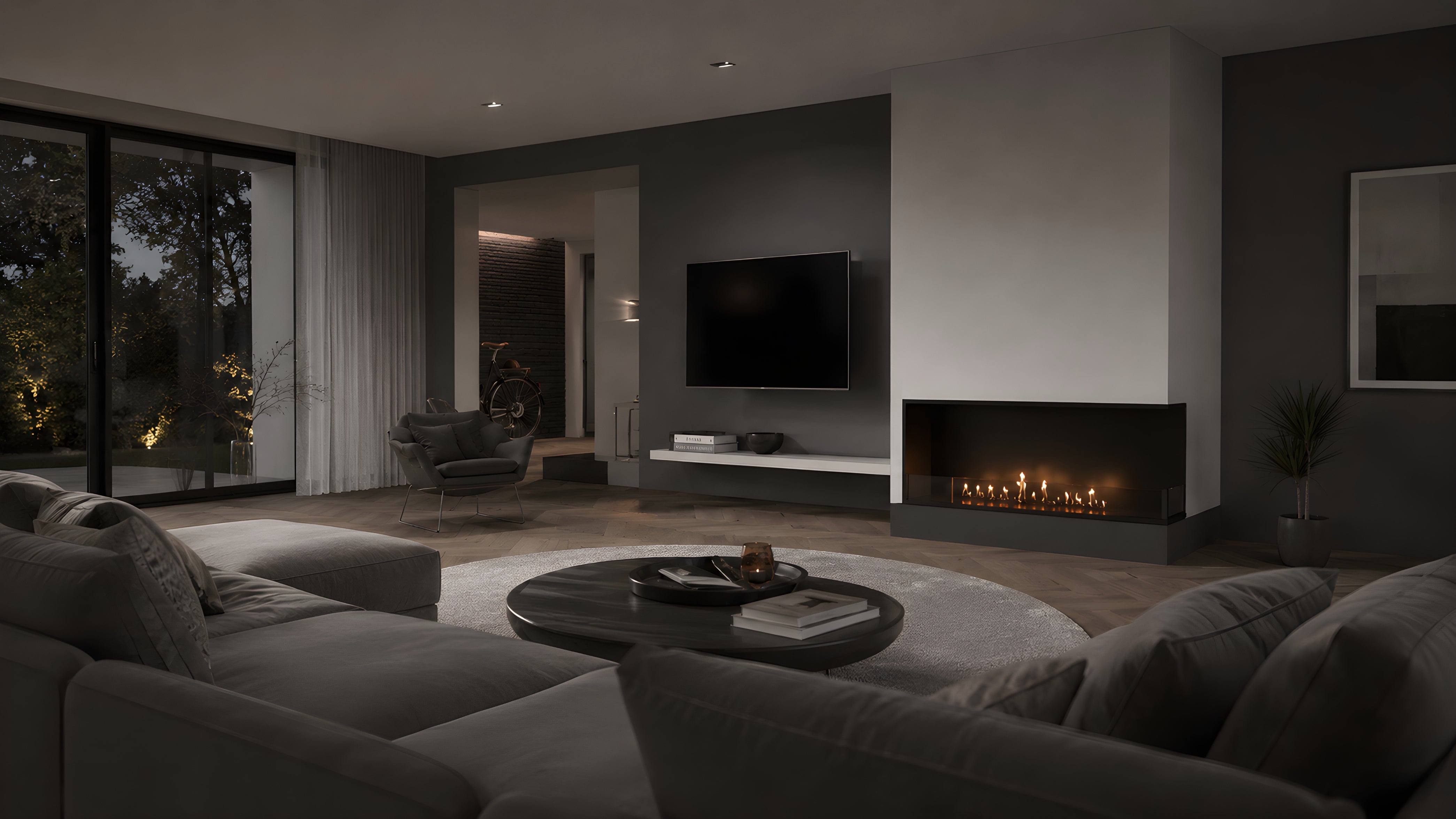 Image of Base Right Built-in Corner Fireplace 110 cm