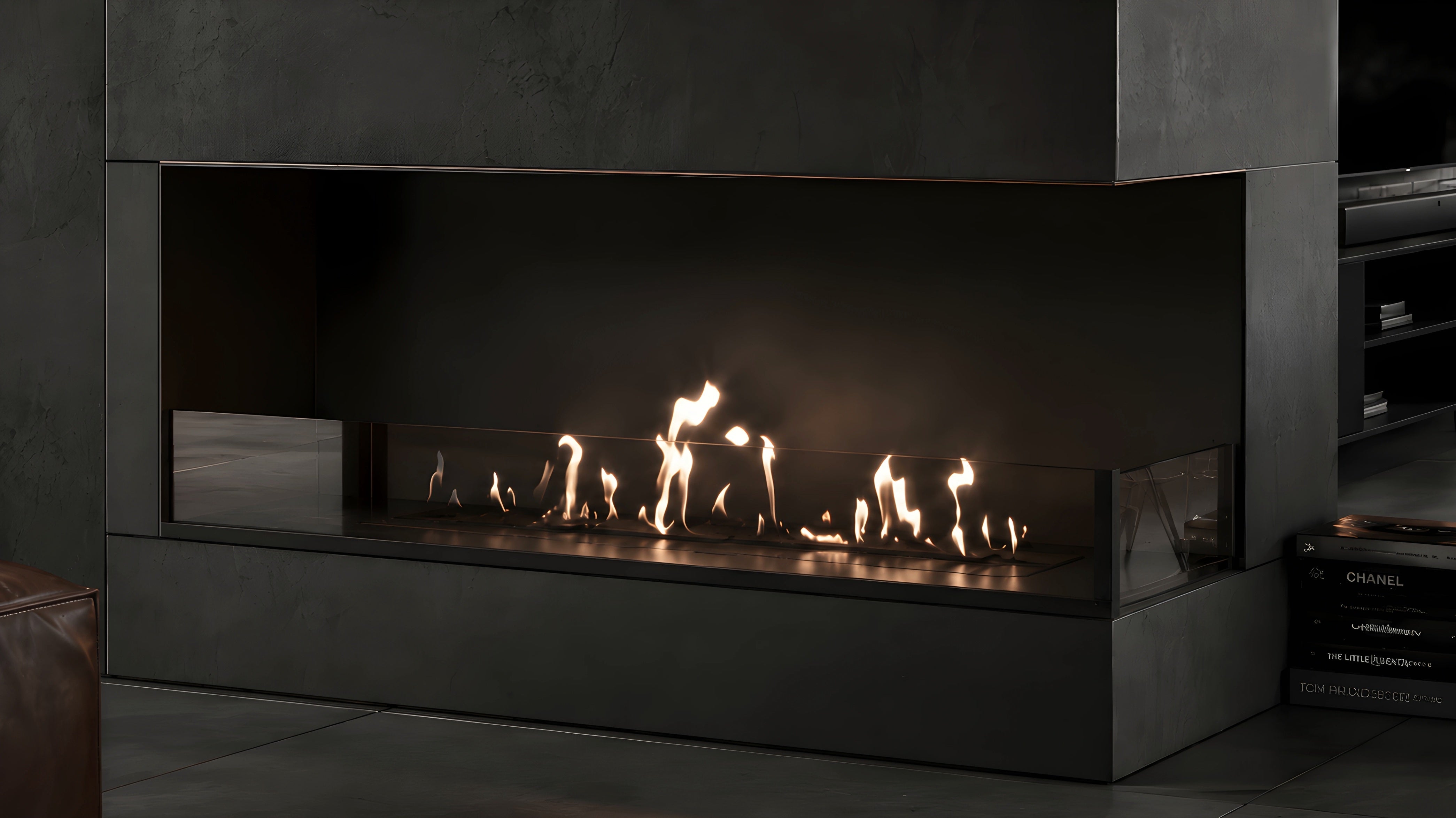 Image of Base Right Built-in Corner Fireplace 120 cm