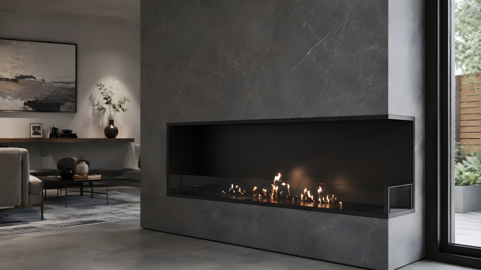 Base Right Built-in Corner Fireplace 150 cm