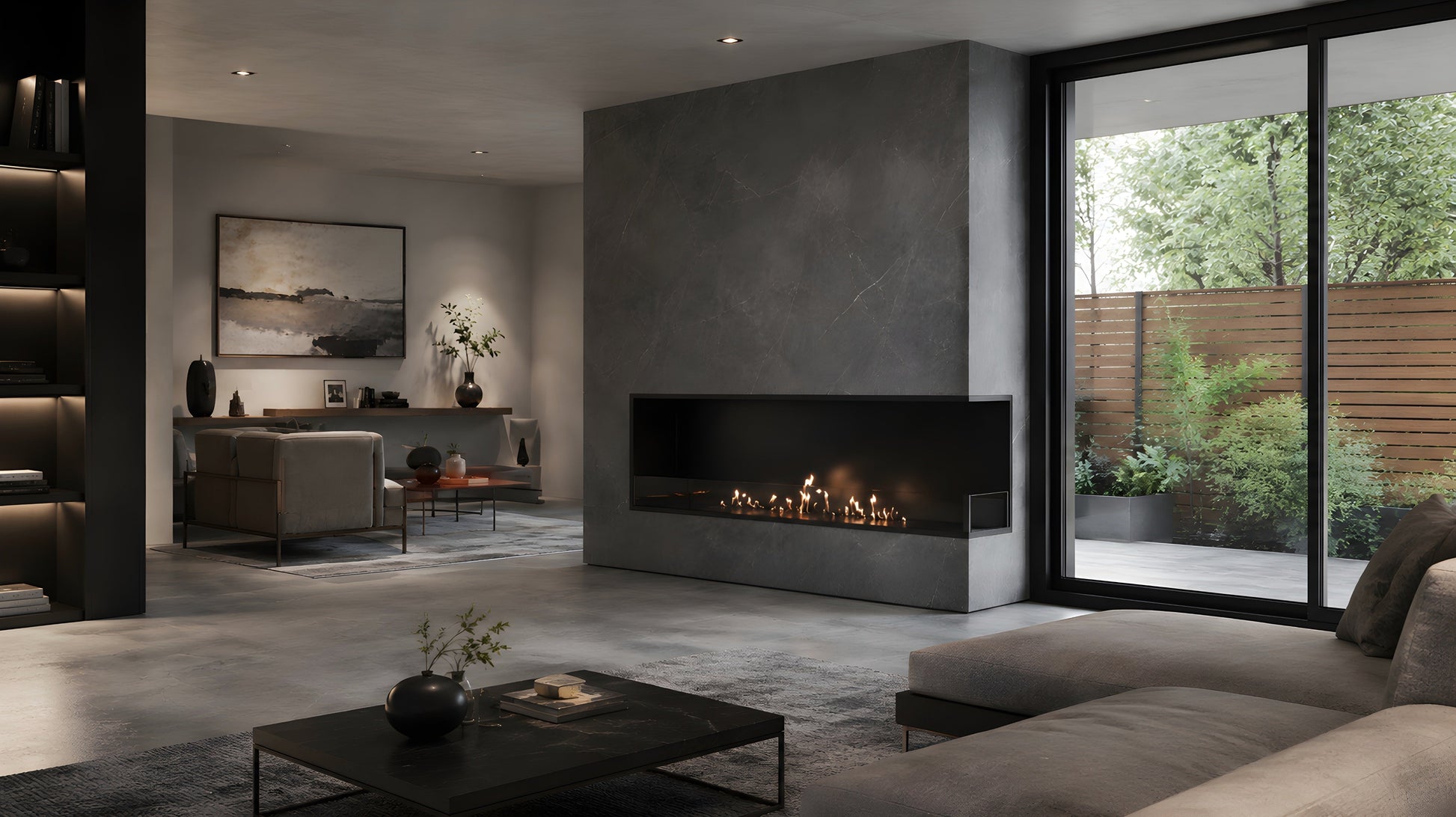 Base Right Built-in Corner Fireplace 150 cm