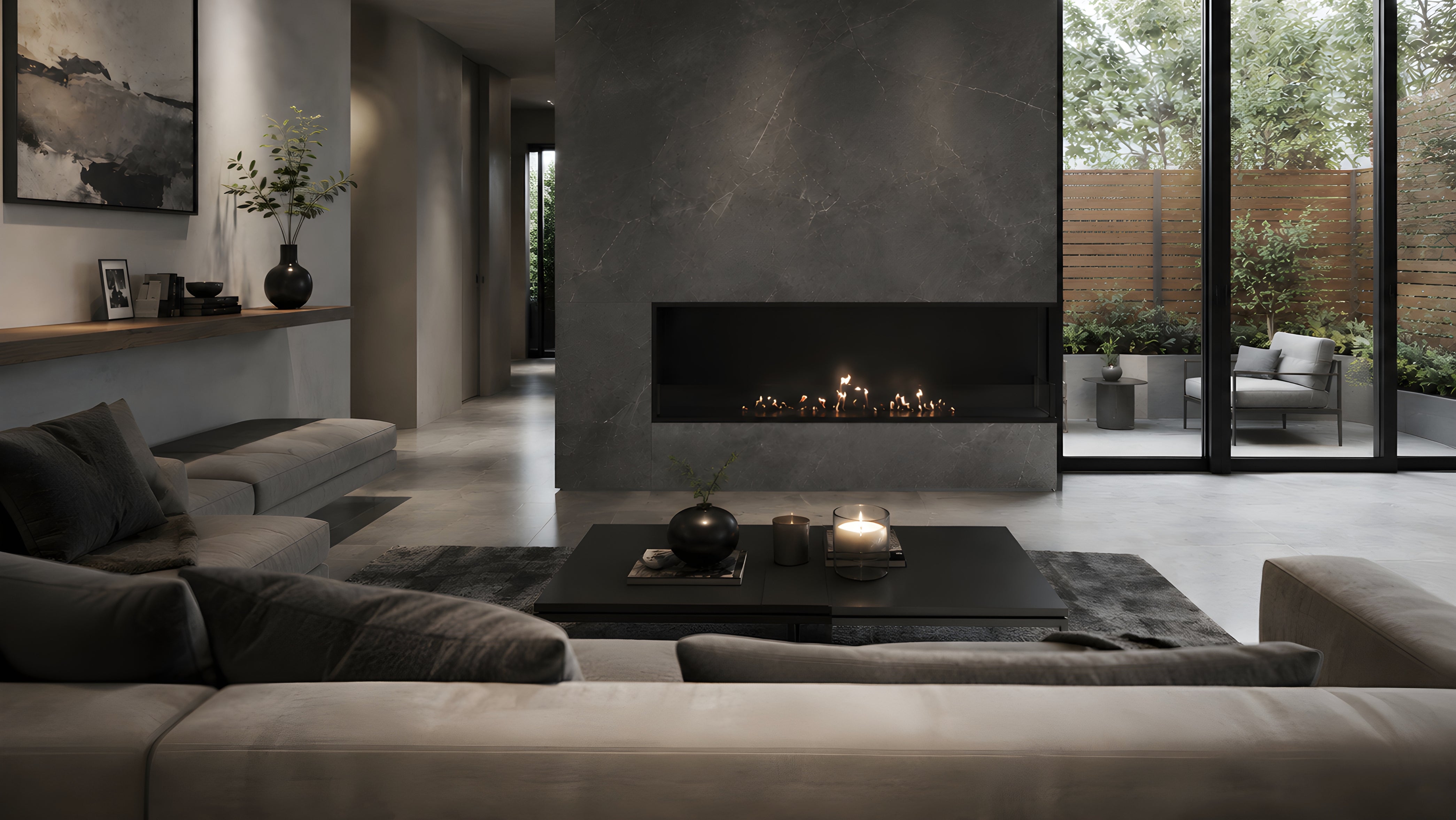 Image of Base Right Built-in Corner Fireplace 150 cm