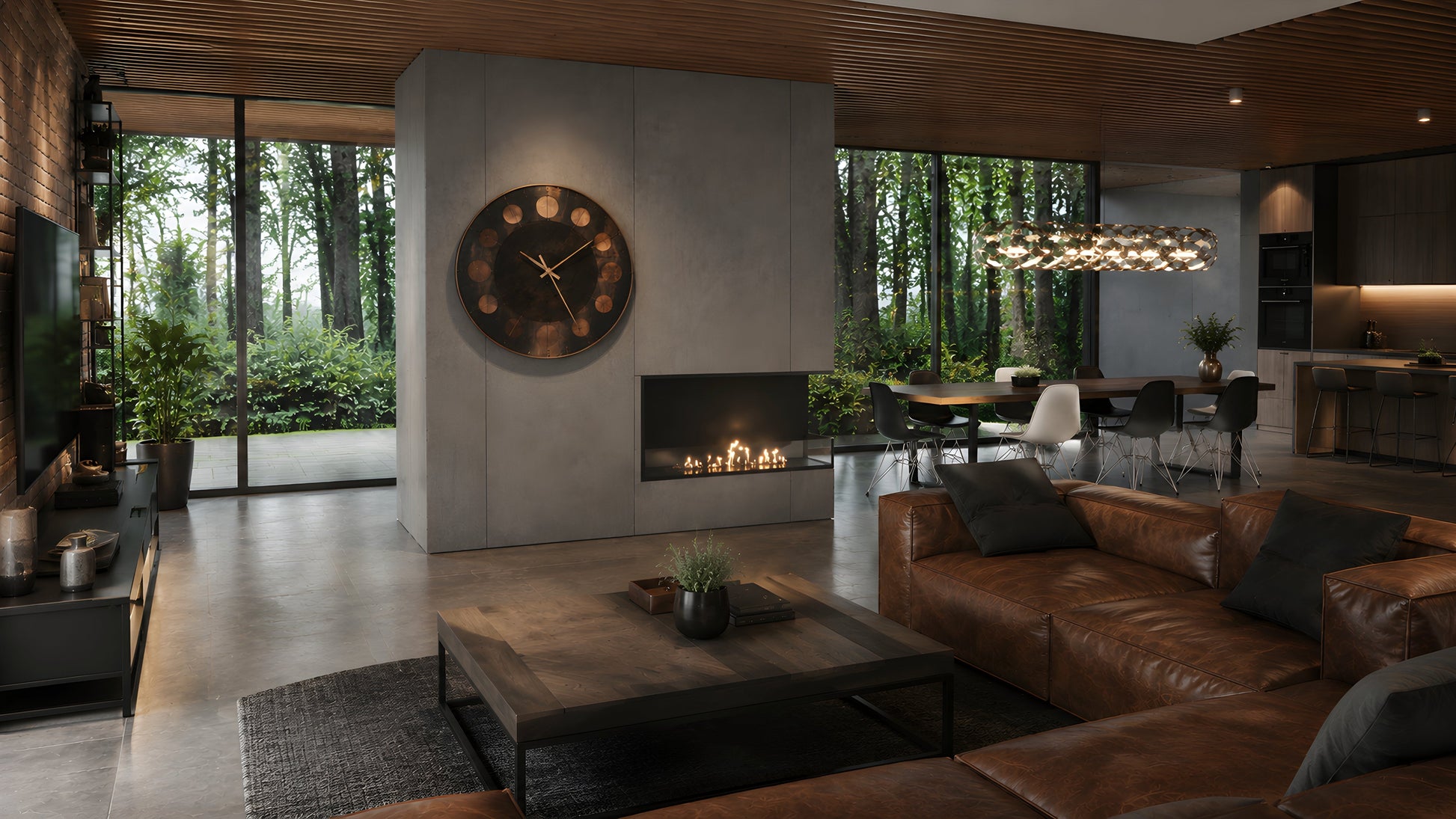 Base Right Built-in Corner Fireplace 80 cm