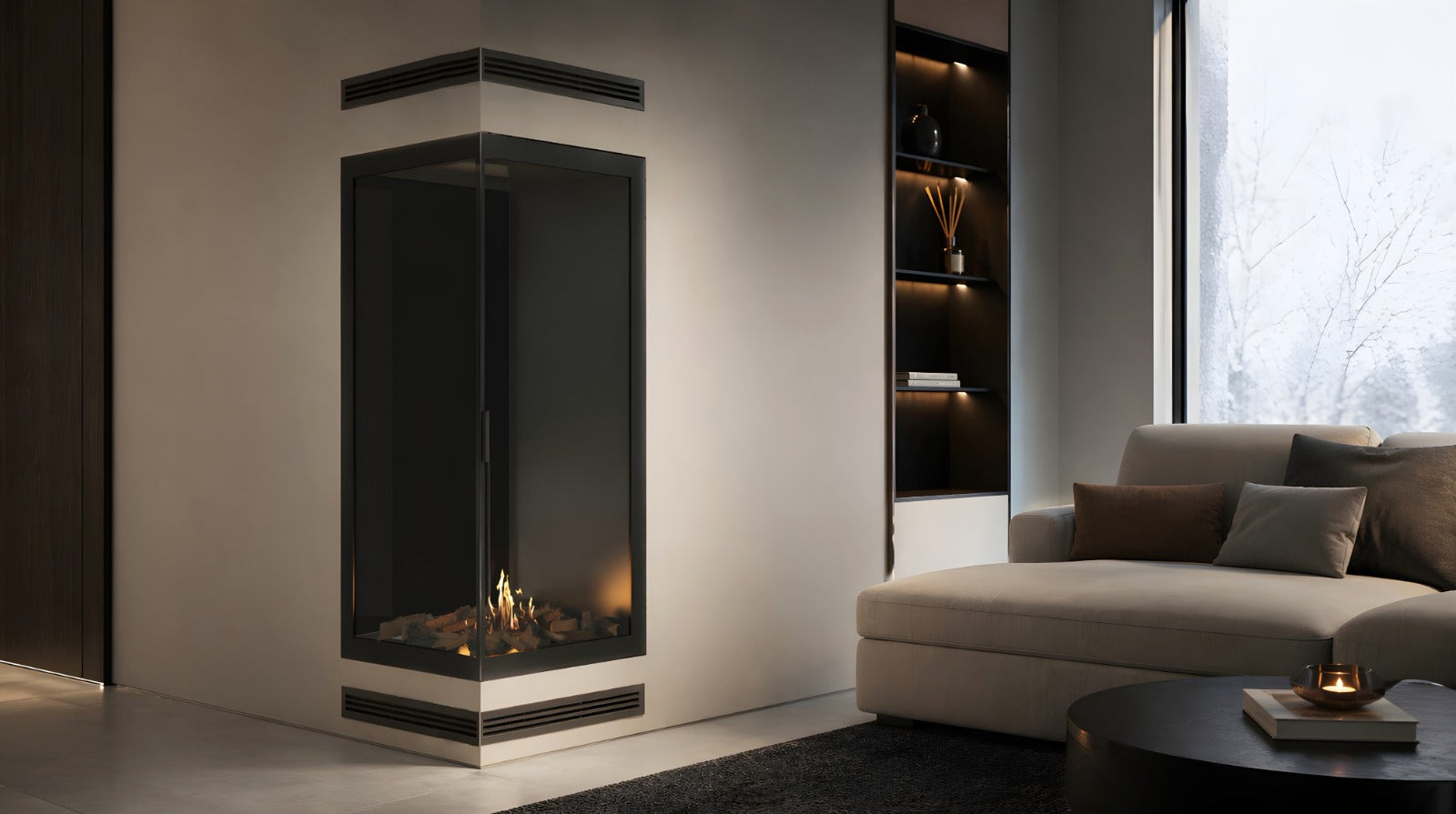 Image of Base Vertical Corner Left Full Glass 60 x 140 cm