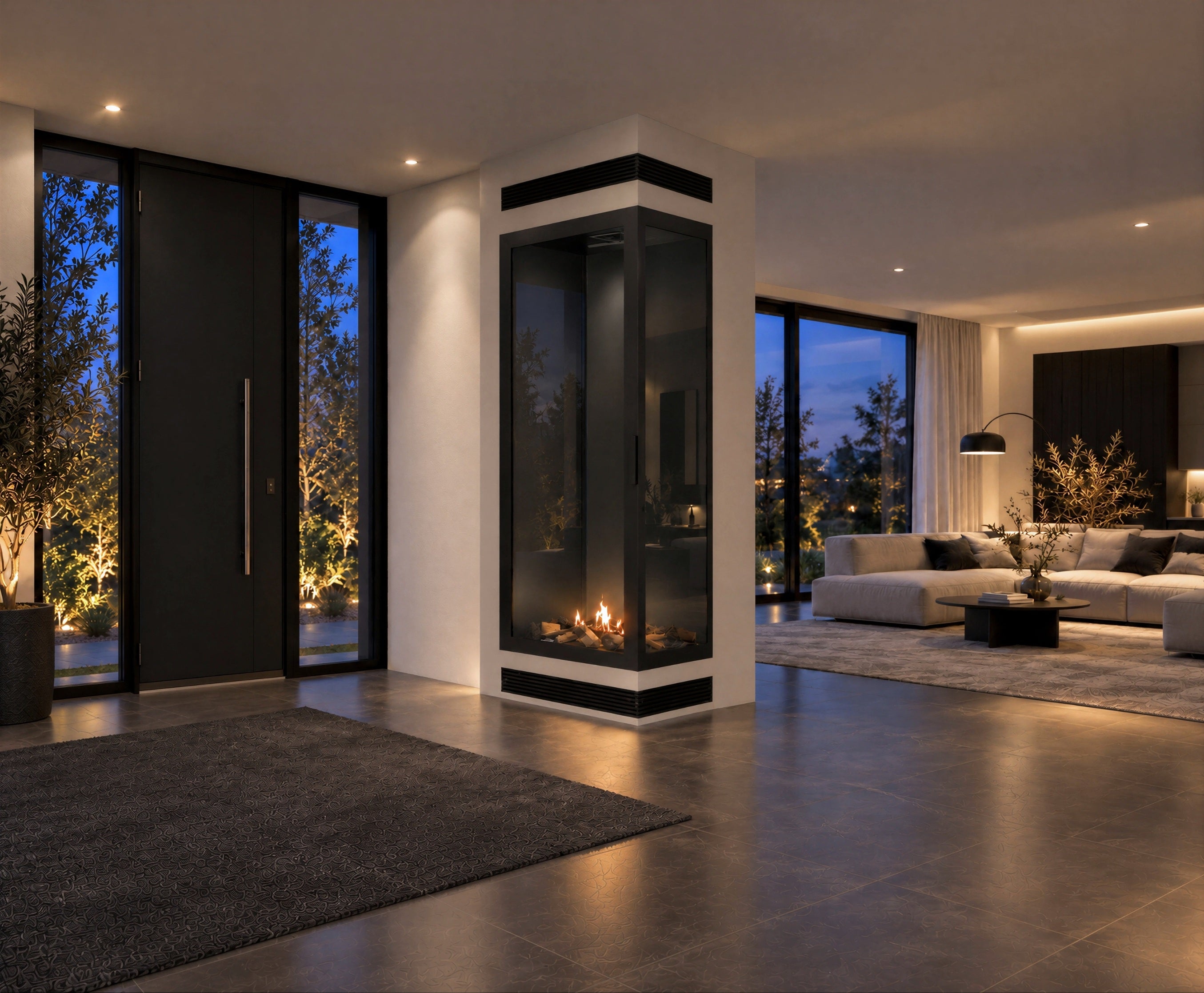 Image of Base Vertical Corner Right Full Glass 60 x 160 cm