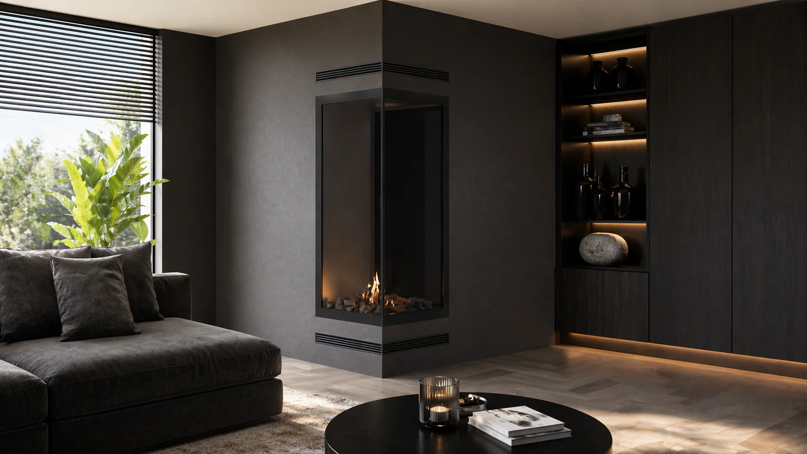 Image of Base Vertical Corner Left Full Glass 70 x 140 cm