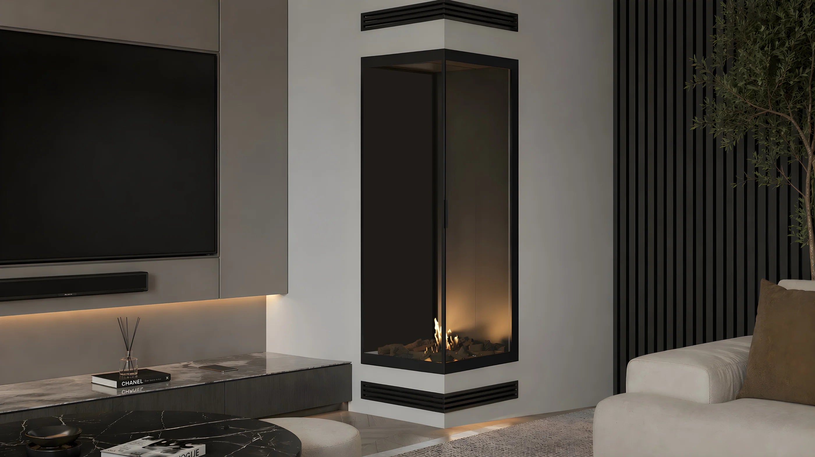 Image of Base Vertical Corner Left Full Glass 60 x 140 cm