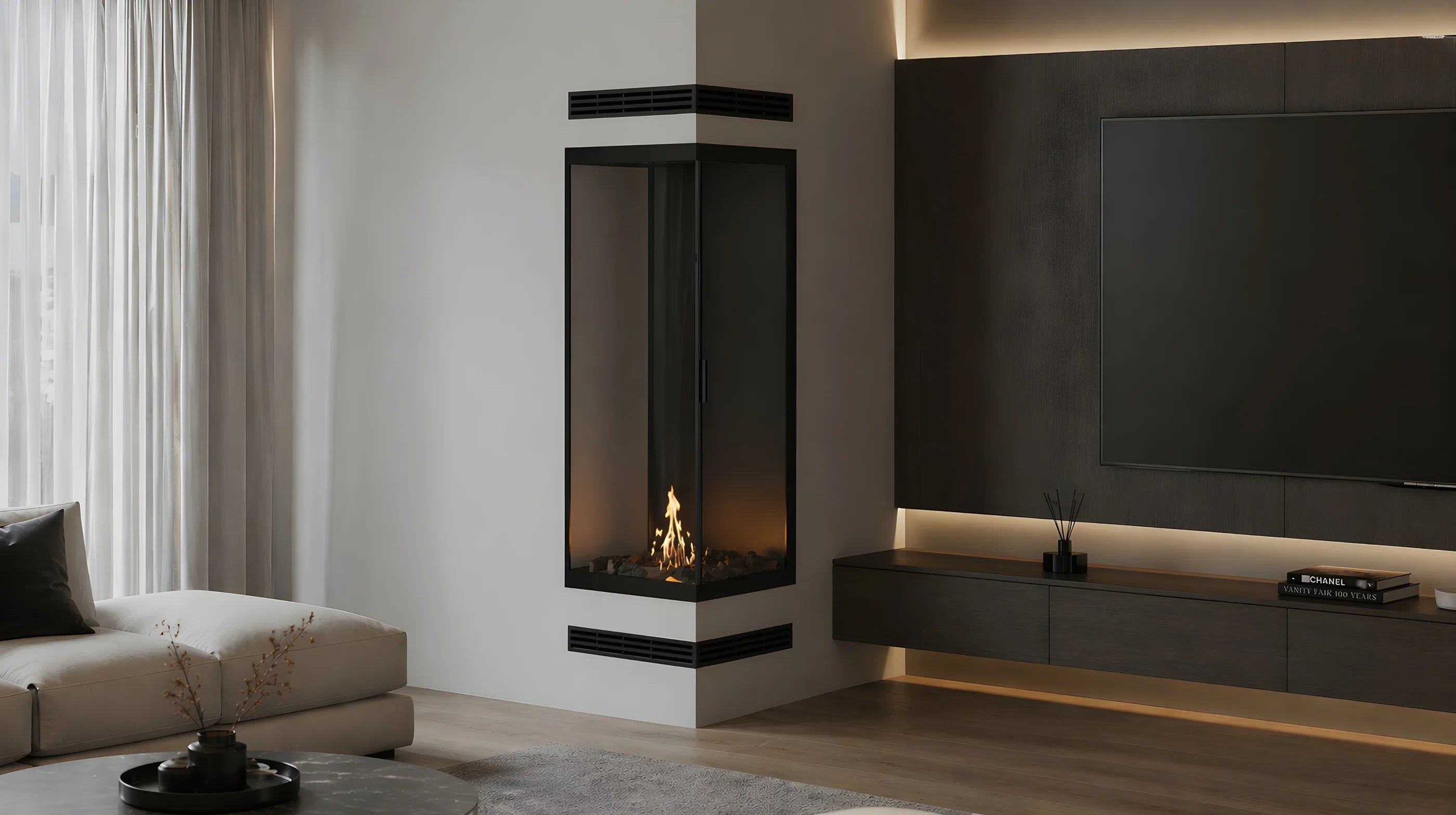Image of Base Vertical Corner Left Full Glass 60 x 140 cm
