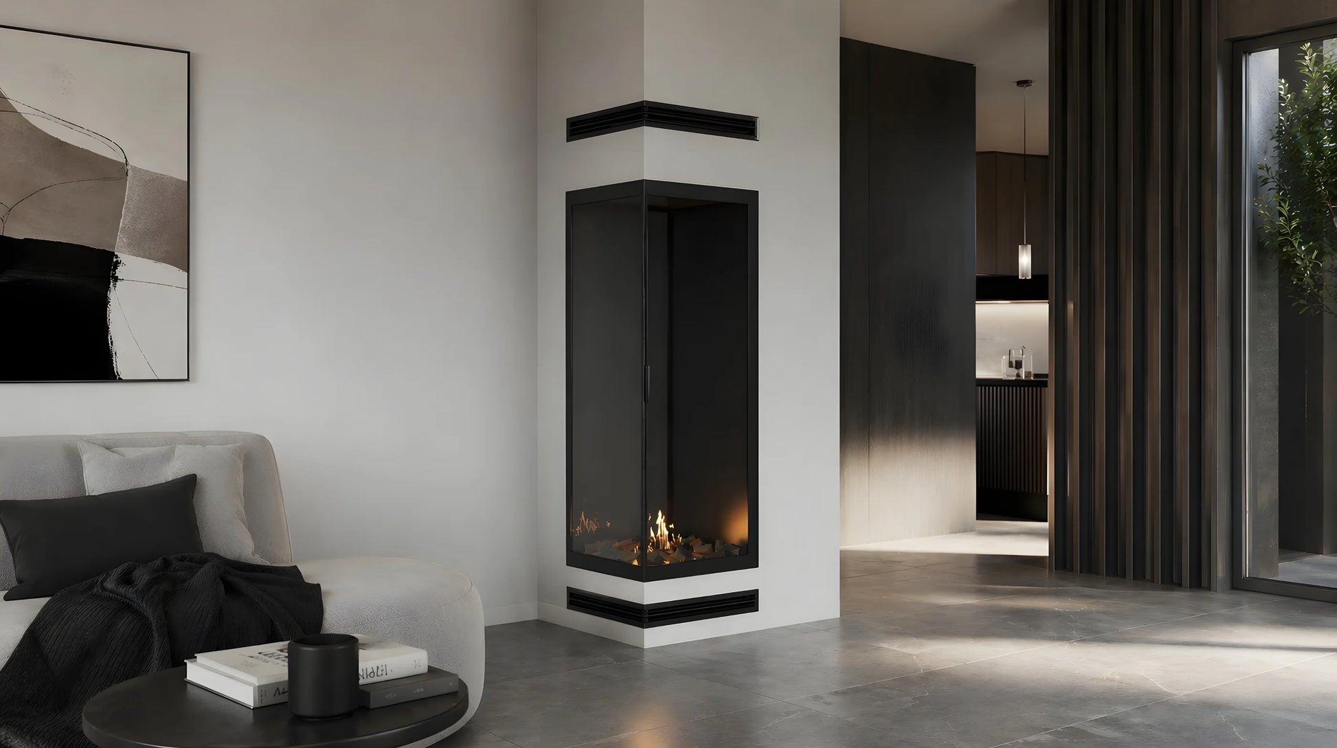 Base Vertical Corner Left Full Glass 60 x 140 cm