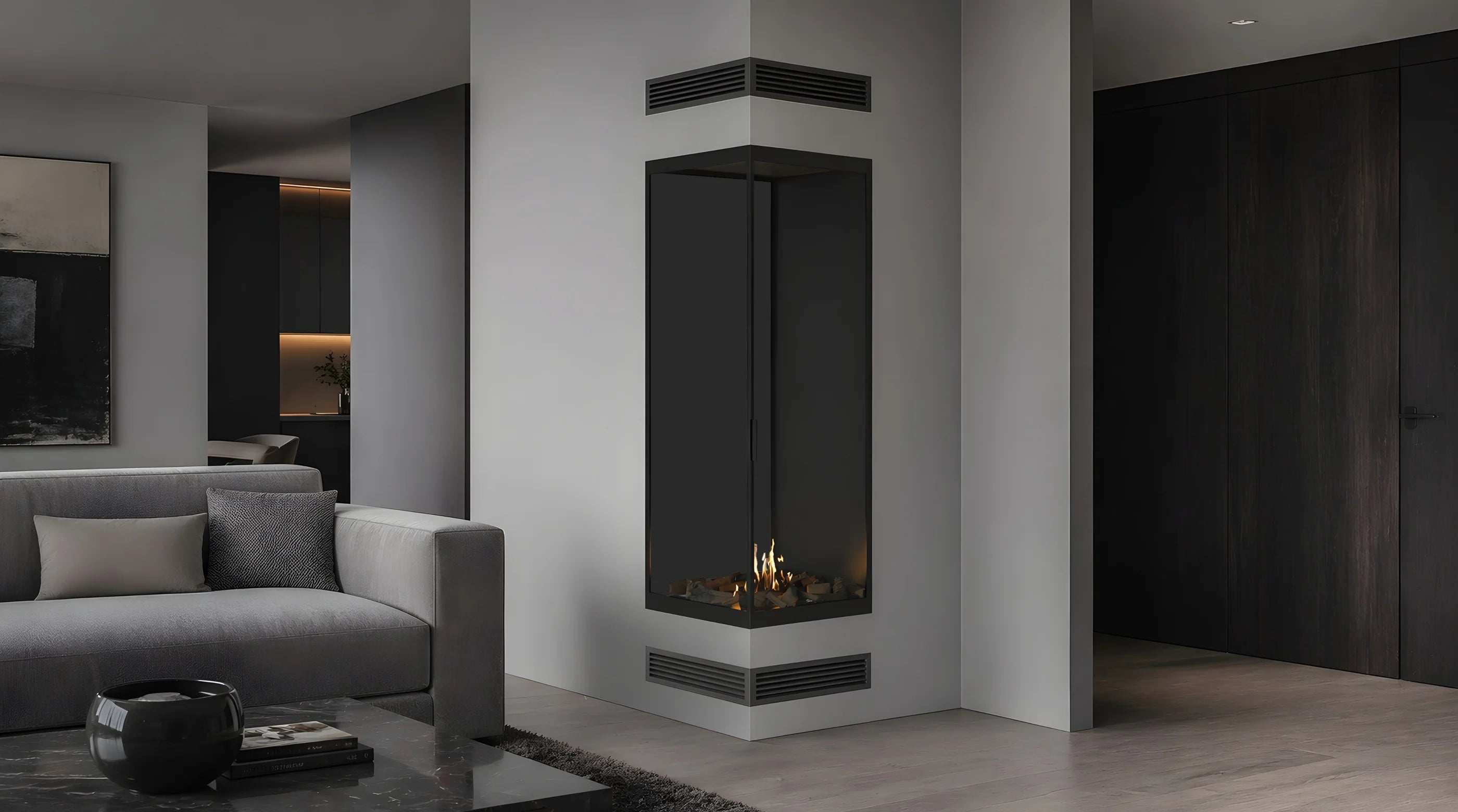 Image of Base Vertical Corner Left Full Glass 60 x 140 cm