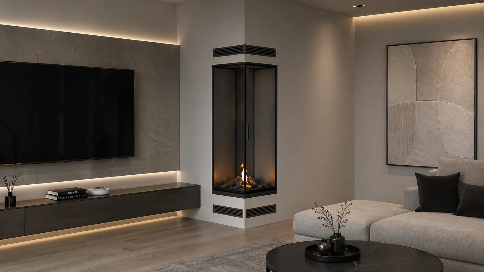 Base Vertical Corner Left Full Glass 80 x 140 cm
