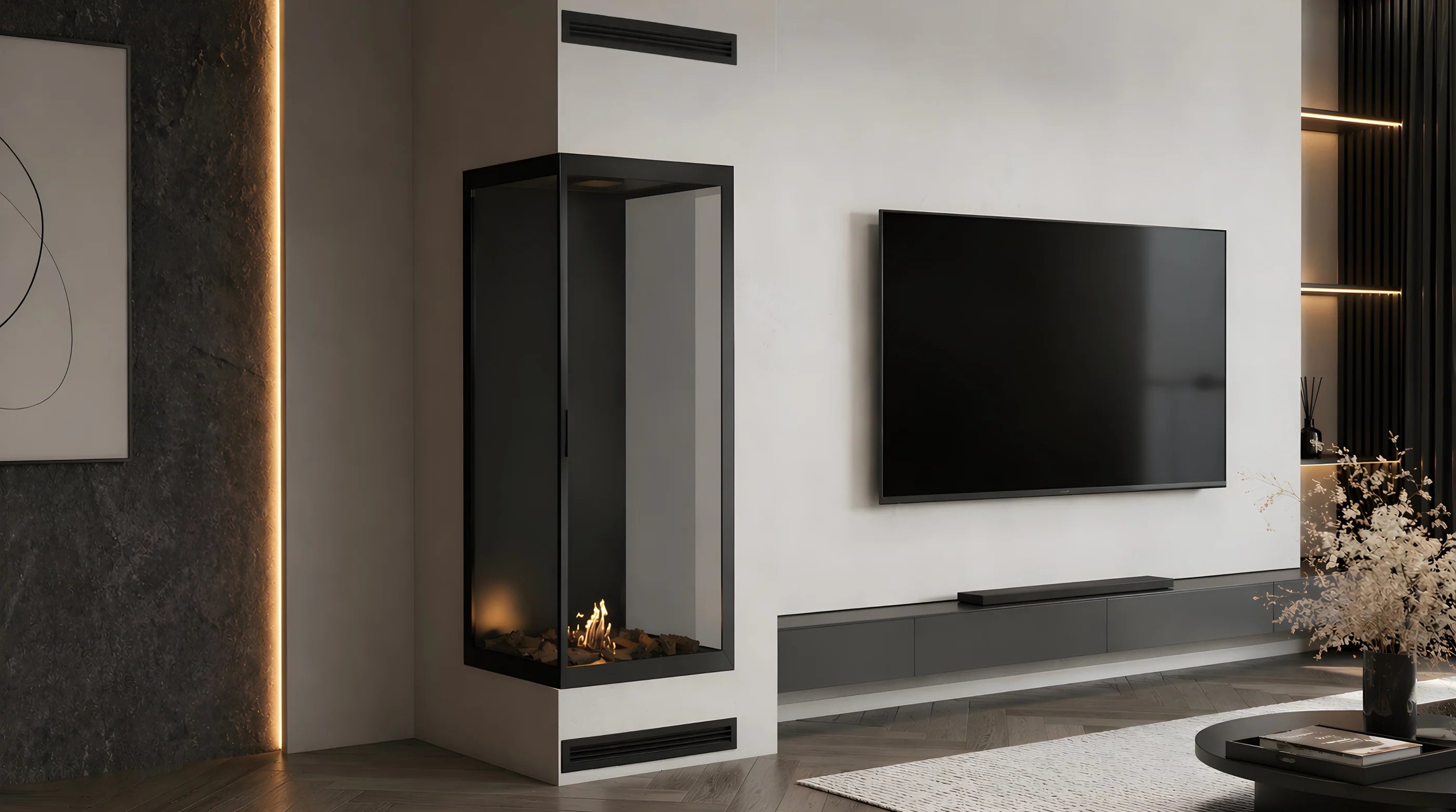 Image of Base Vertical Corner Left Full Glass 60 x 140 cm