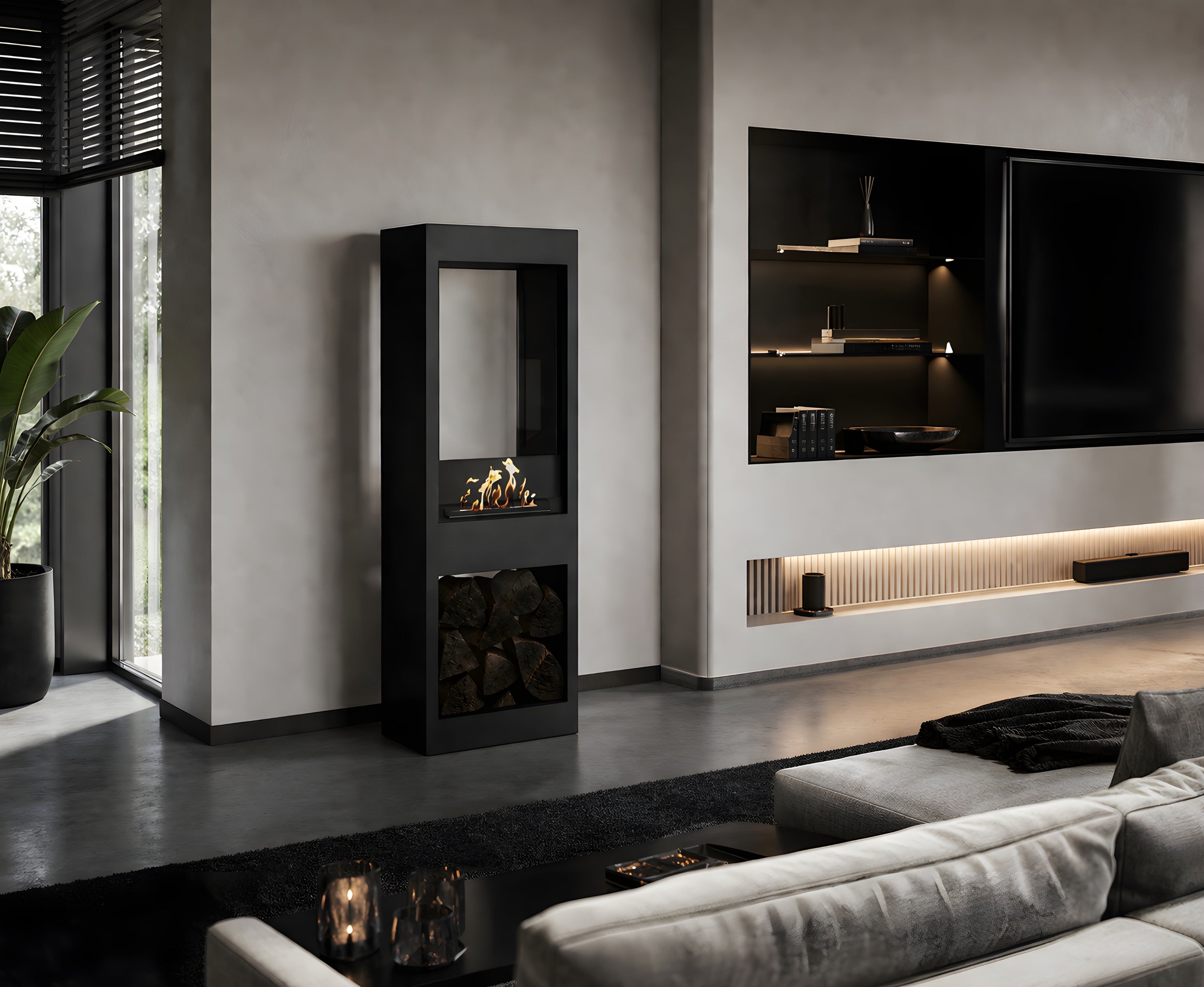 Image of Blink See-Through Freestanding Fireplace H140 cm