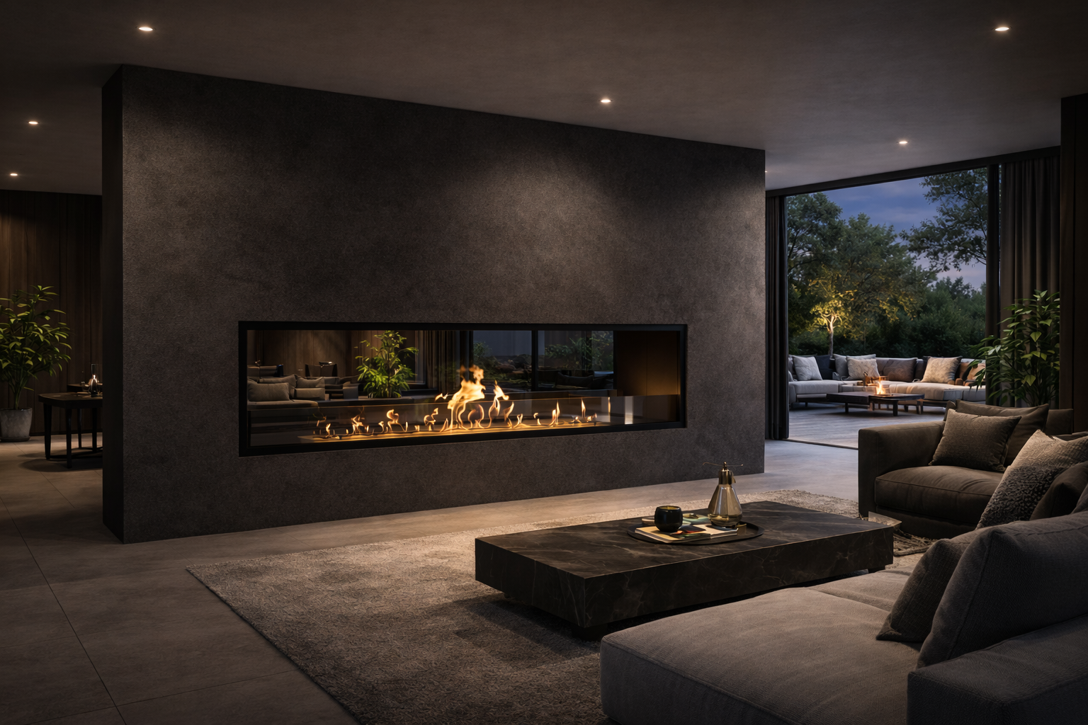 Fame See-through Fireplace 200 cm 
