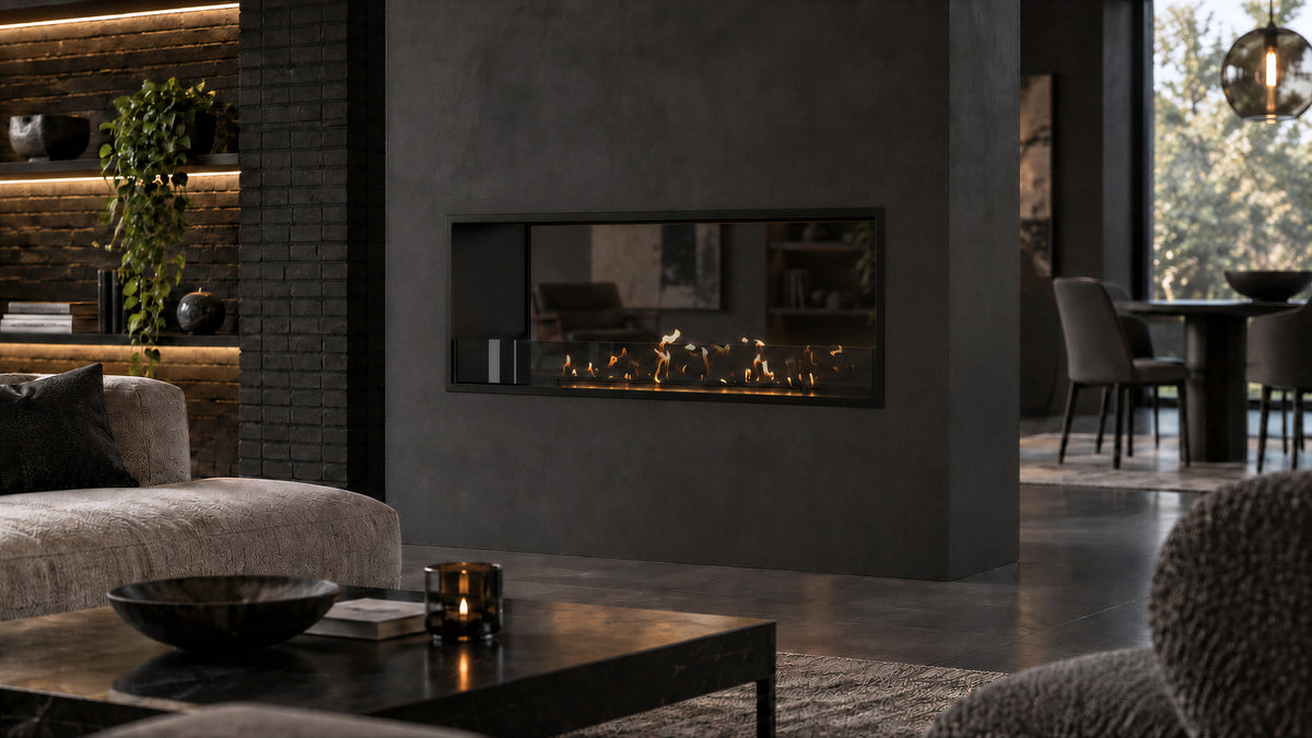 Fame See-Through Fireplace Single Full Glass 100 cm