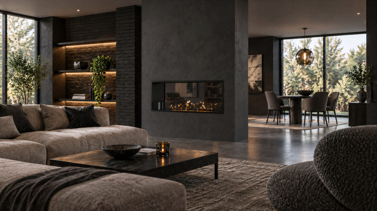Fame See-Through Fireplace Single Full Glass 100 cm