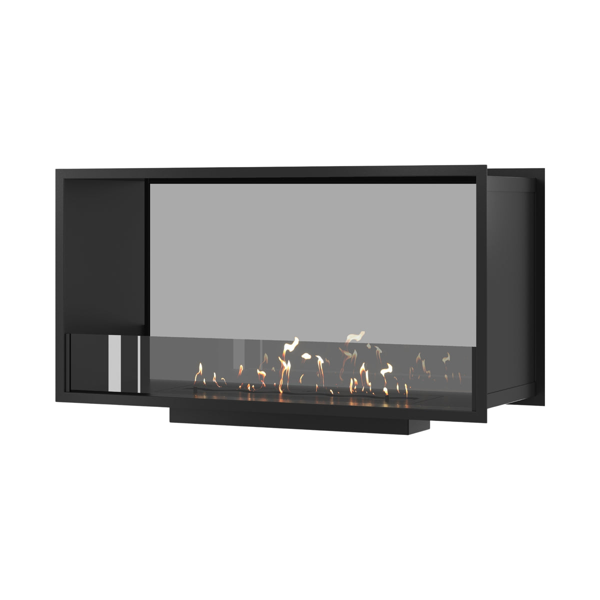 Fame See-Through Fireplace Single Full Glass 100 cm