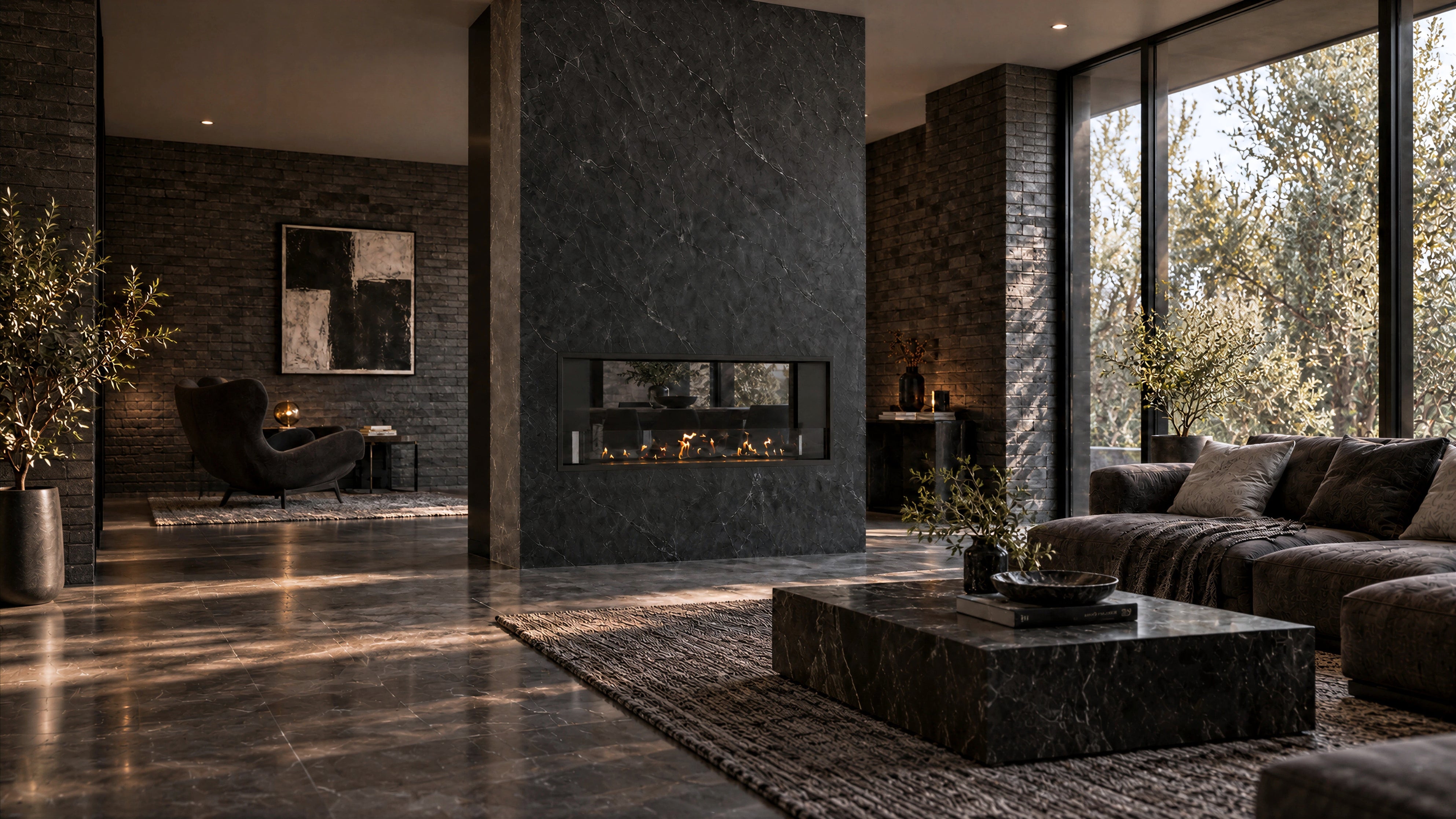 Image of Fame See-Through Fireplace Single Full Glass 120 cm