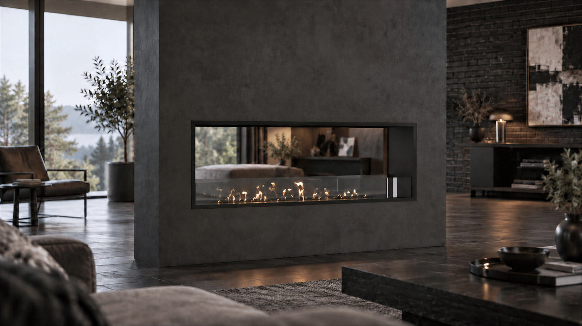 Fame See-Through Fireplace Single Full Glass 140 cm