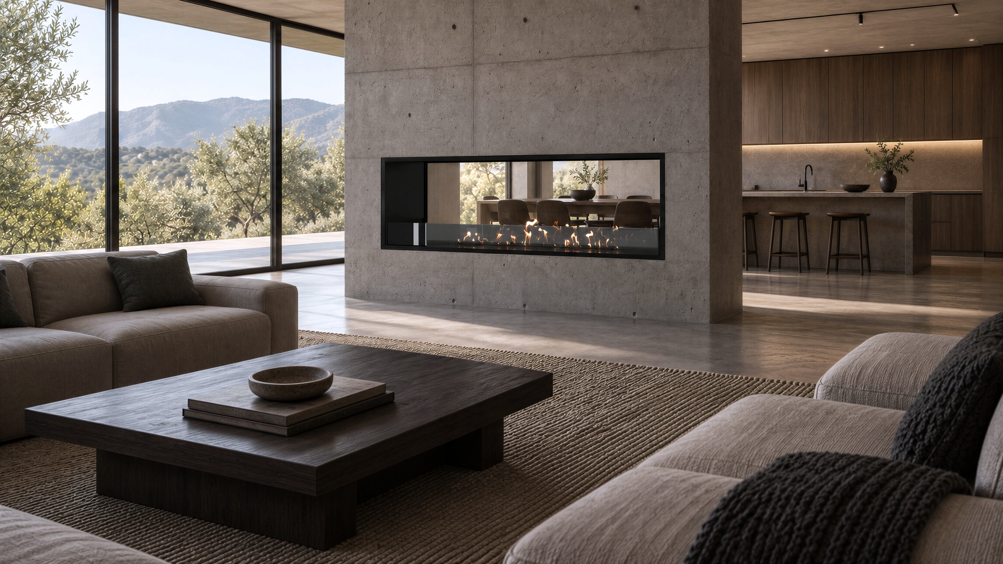 Image of Fame See-Through Fireplace Single Full Glass 160 cm