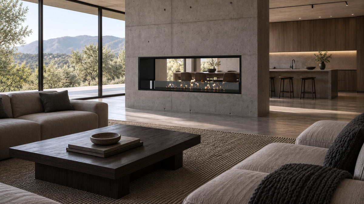 Fame See-Through Fireplace Single Full Glass 160 cm