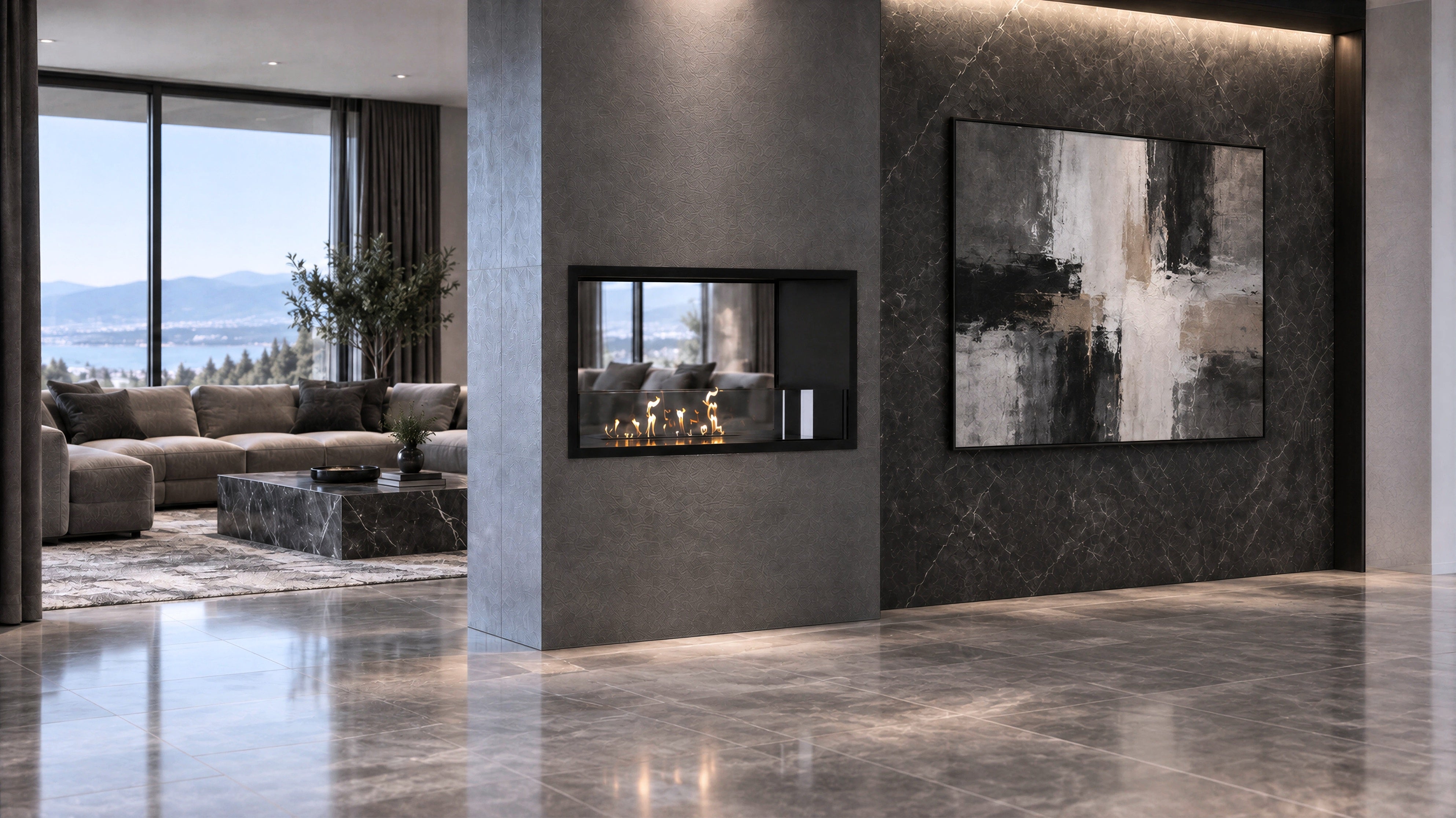 Image of Fame See-Through Fireplace Single Full Glass 60 cm