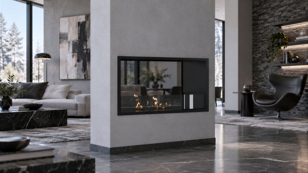 Fame See-Through Fireplace Single Full Glass 80 cm