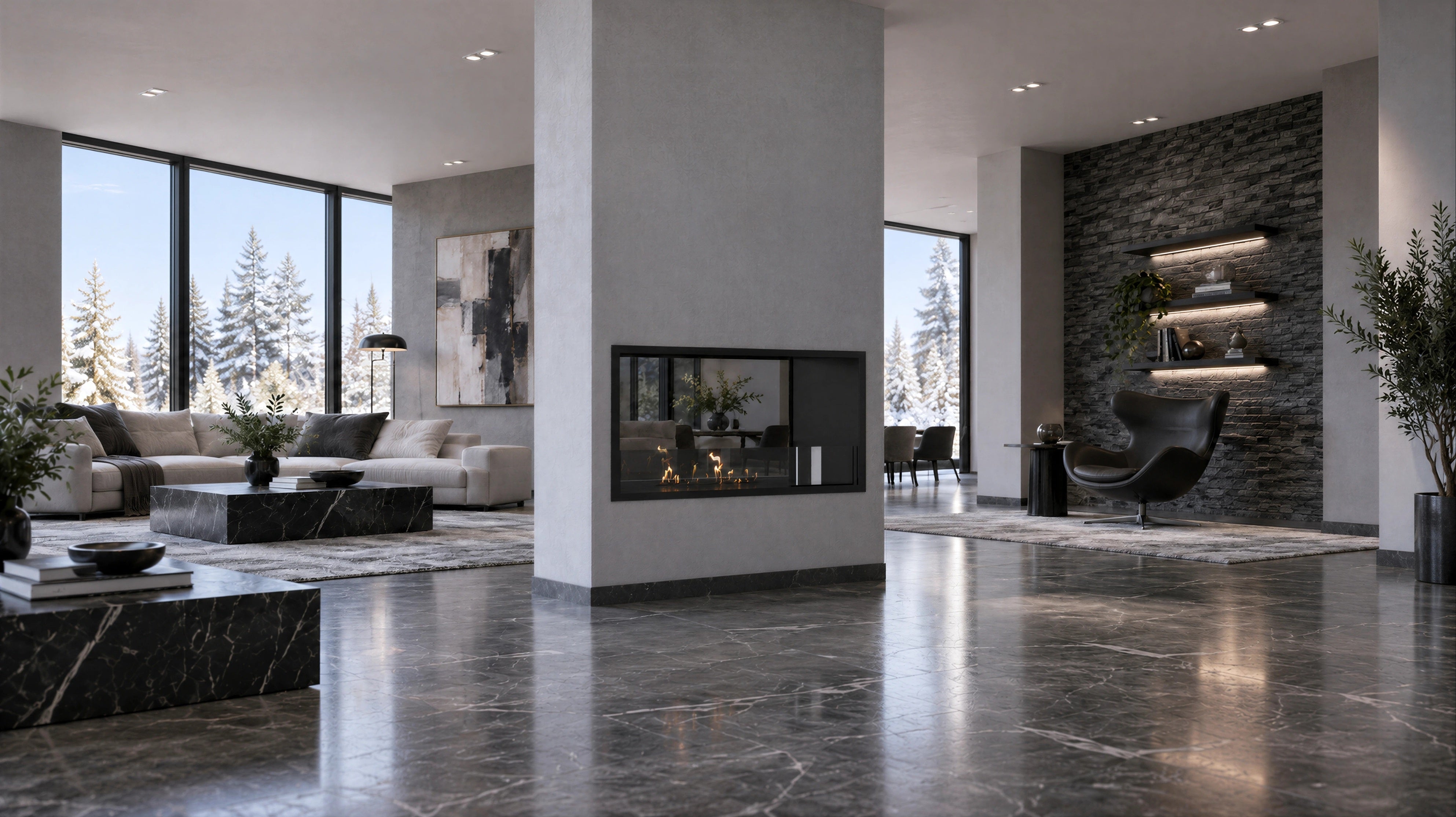 Image of Fame See-Through Fireplace Single Full Glass 80 cm