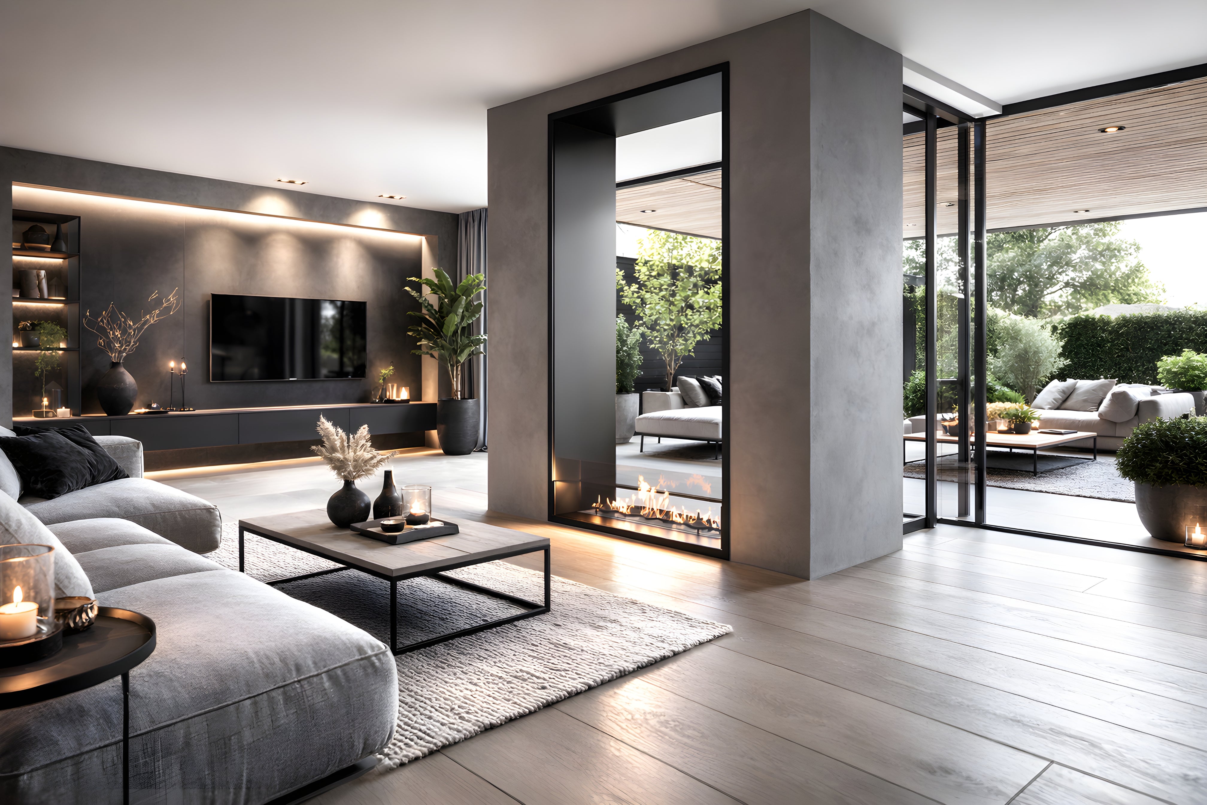 Image of Fame Vertical See-Through Fireplace 100 x 200 cm