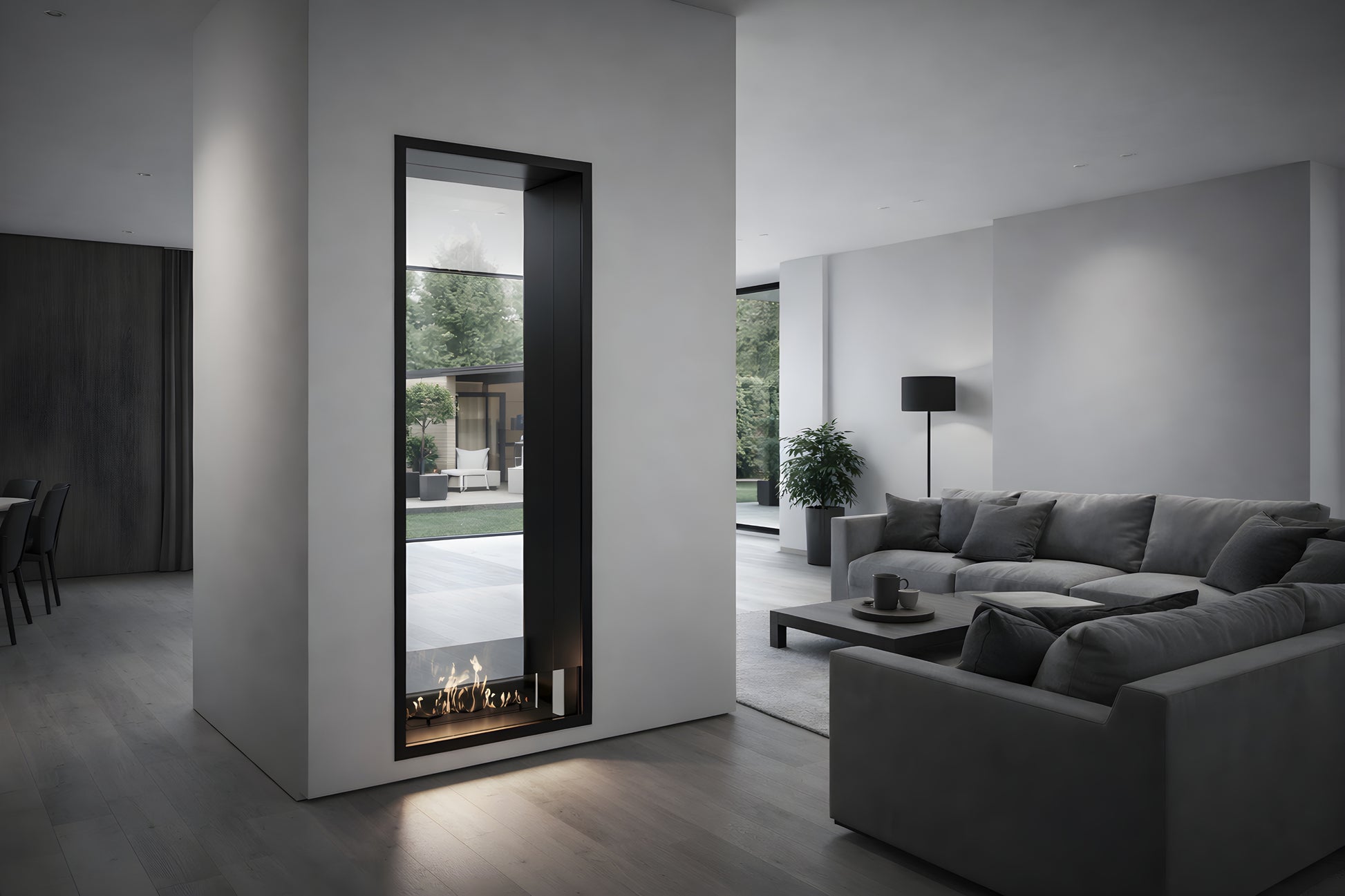 Fame Vertical See-Through Fireplace 70 x 100 cm