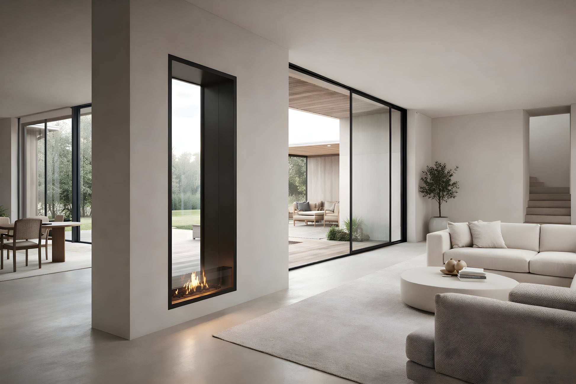Fame Vertical See-Through Fireplace 70 x 100 cm
