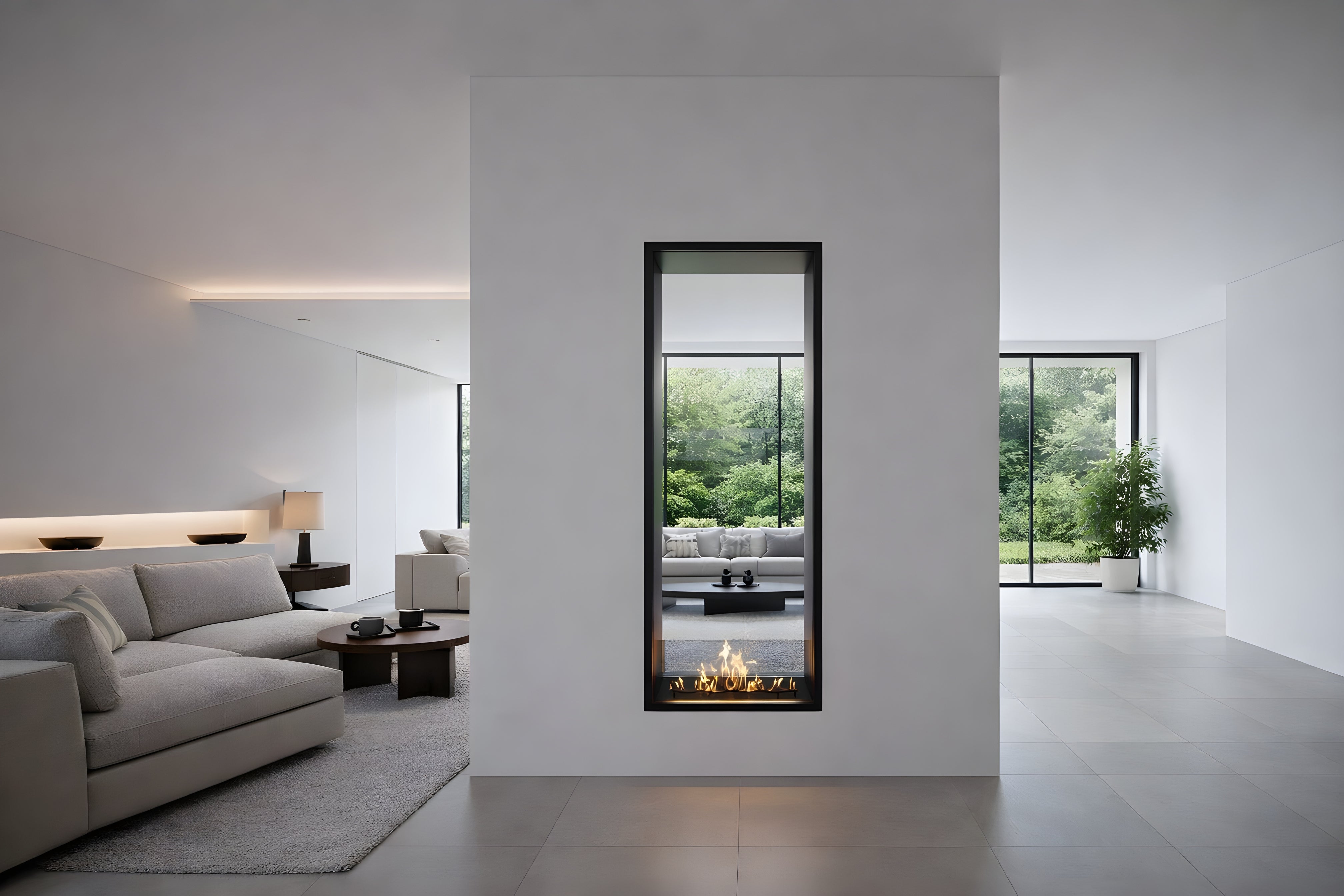 Image of Fame Vertical See-Through Fireplace 60 x 200 cm